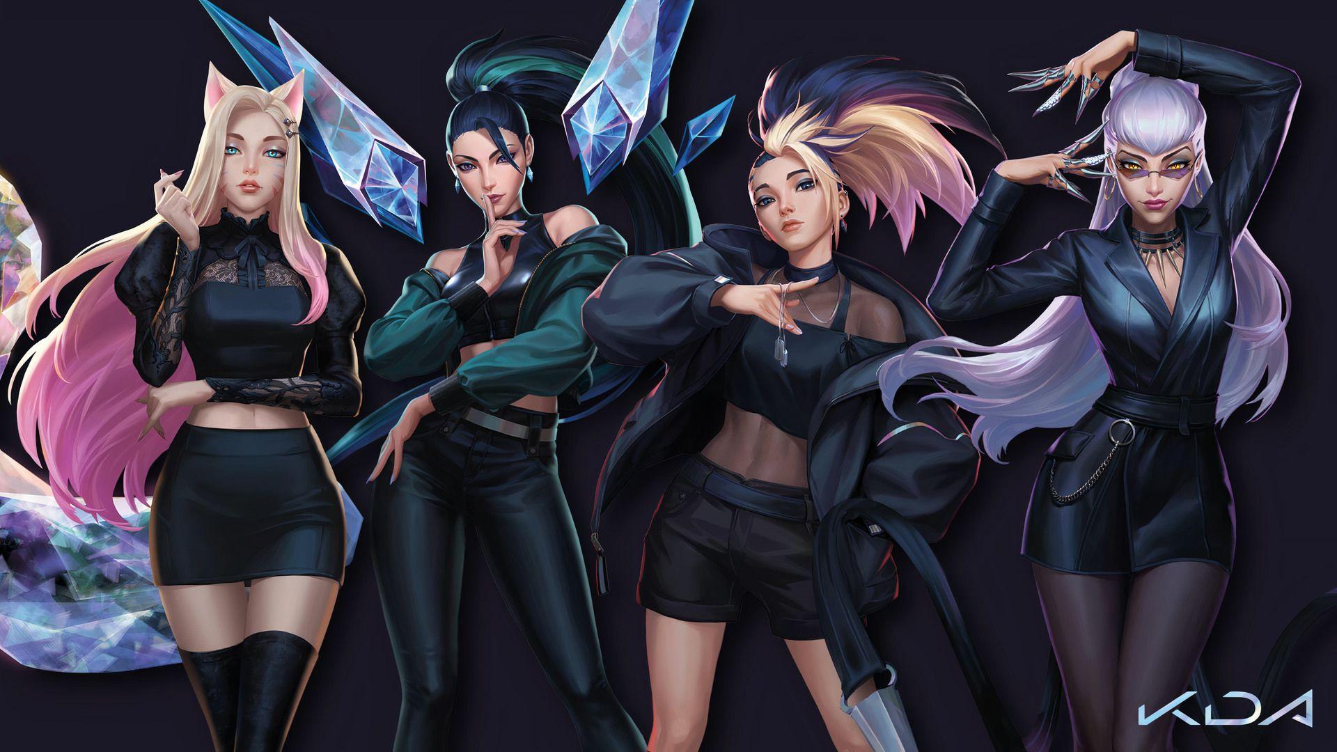 1920x1080 K DA All Out The Baddest Ahri Kai'Sa Akali Evelynn Wallpaper LOL