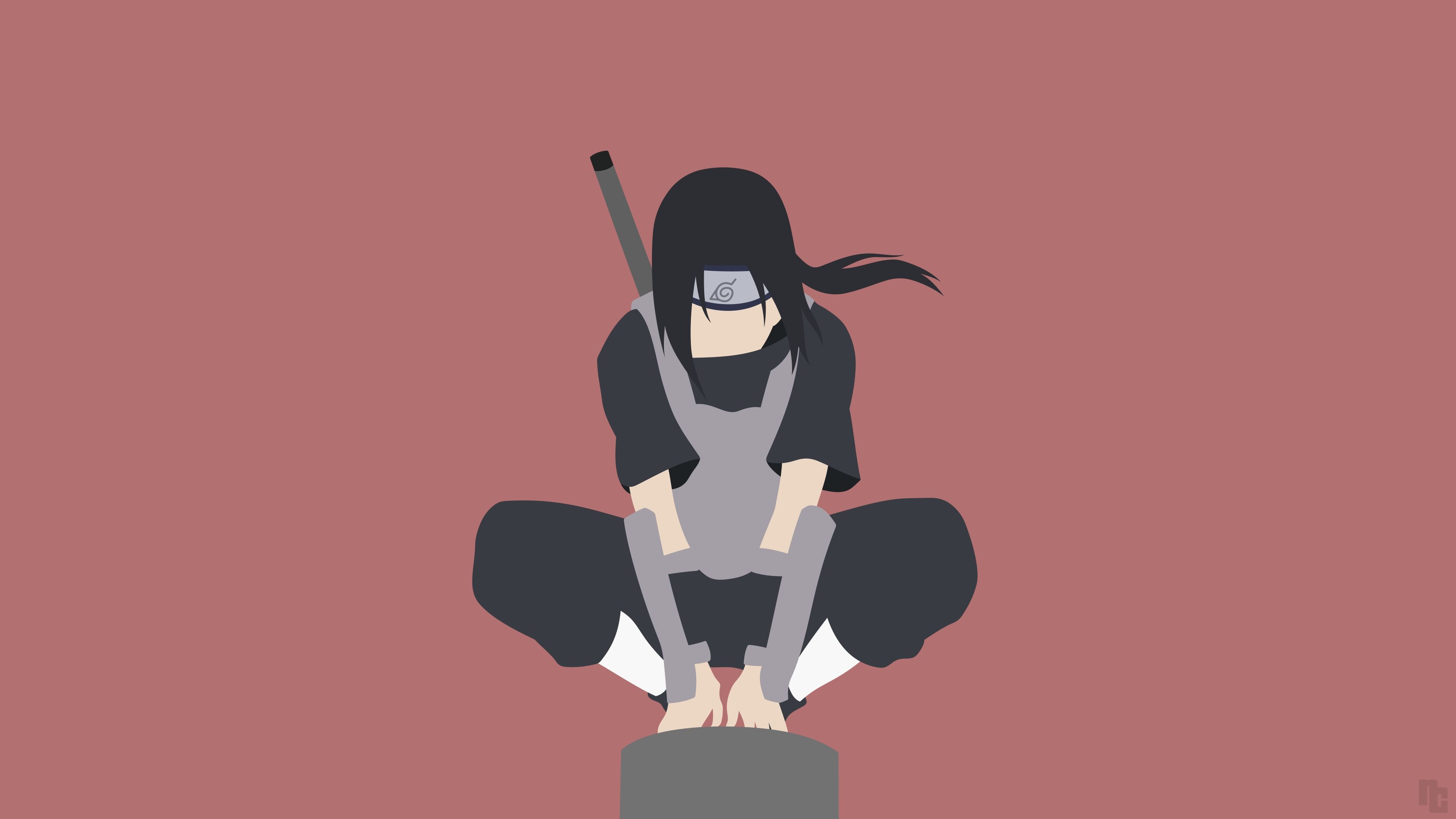 3840x2160 Itachi Minimalist Wallpaper