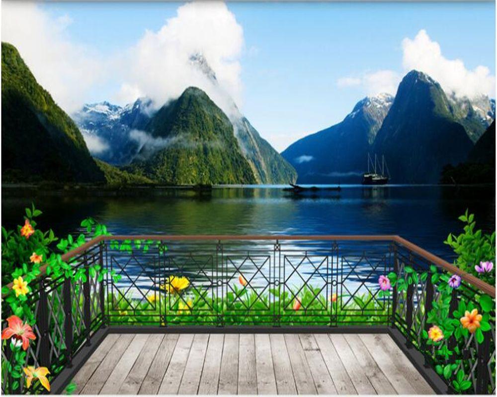1000x800 Home Decoration 3D swimming balcony Mural 3D wallpaper 3D wall