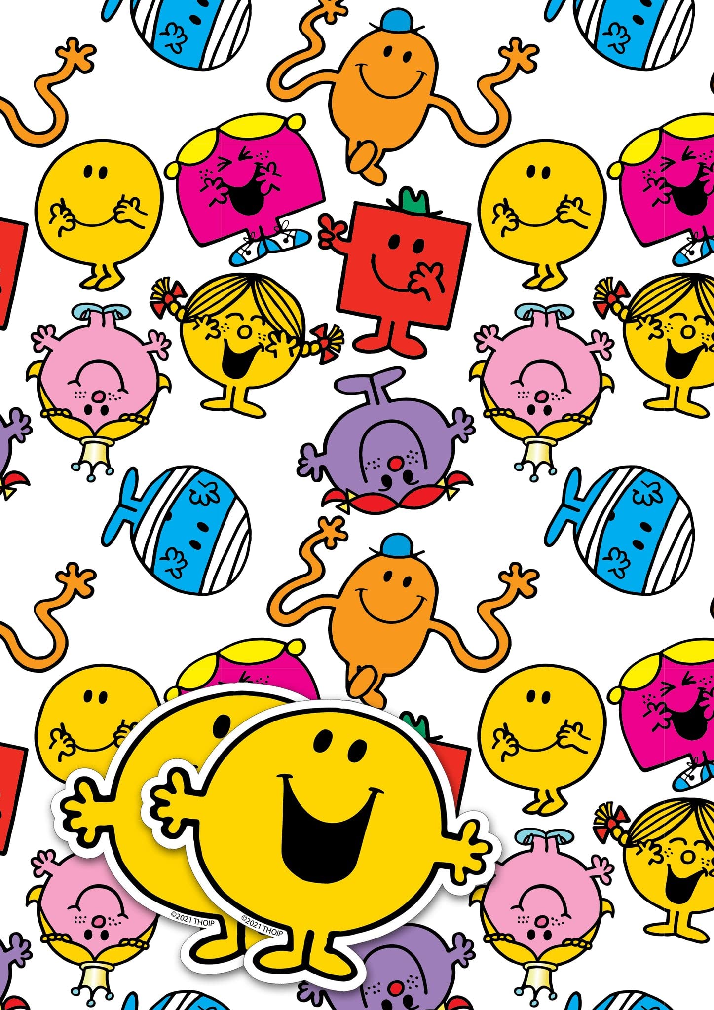 1447x2048 Mr Men & Little Miss Wrapping Paper 6 Sheets 6 Tags Sheet Size 70cmx50cm Official Product Responsibly Resourced