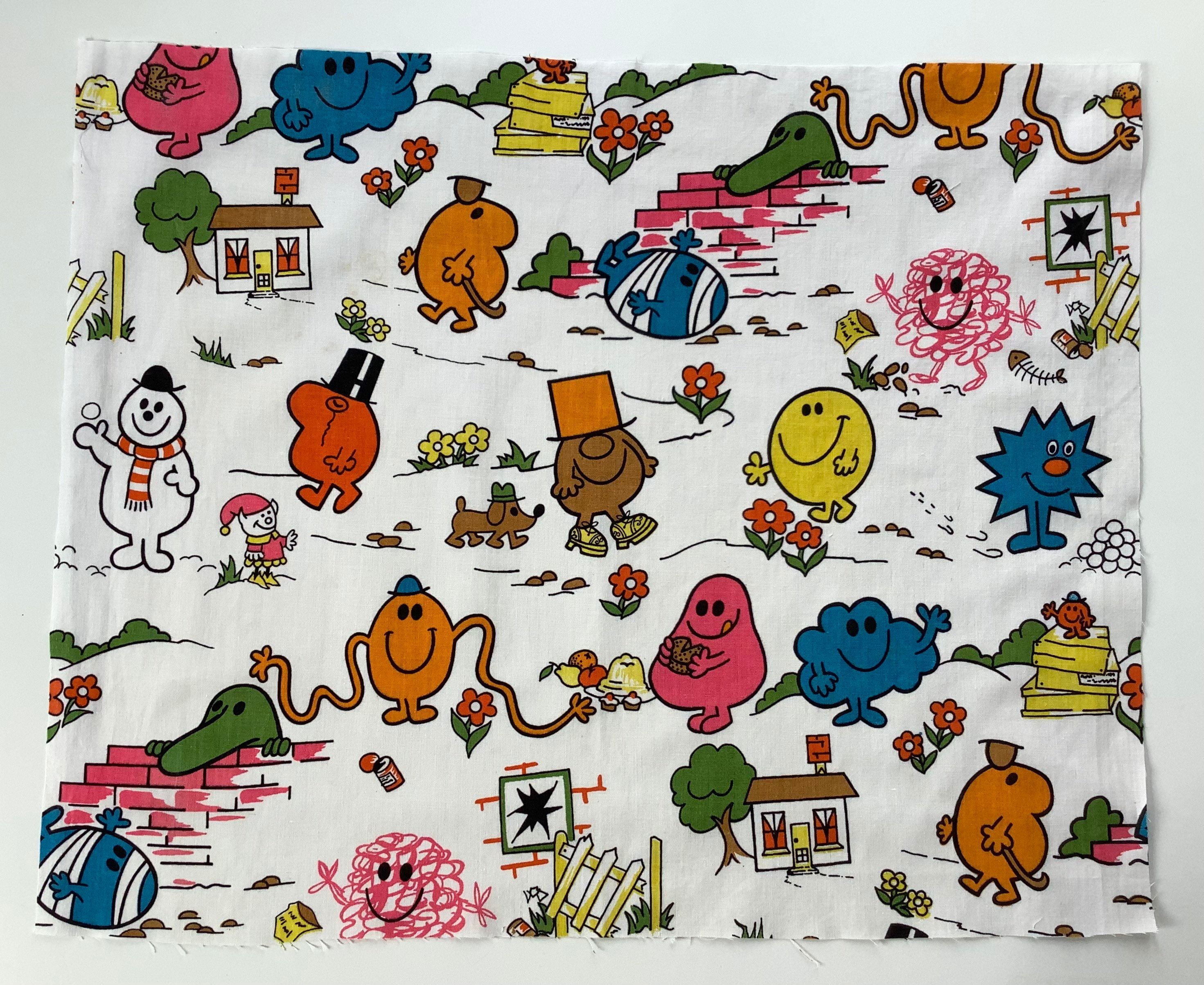 2942x2406 Mr Men Original and Rare Vintage Fabric FQ 70s