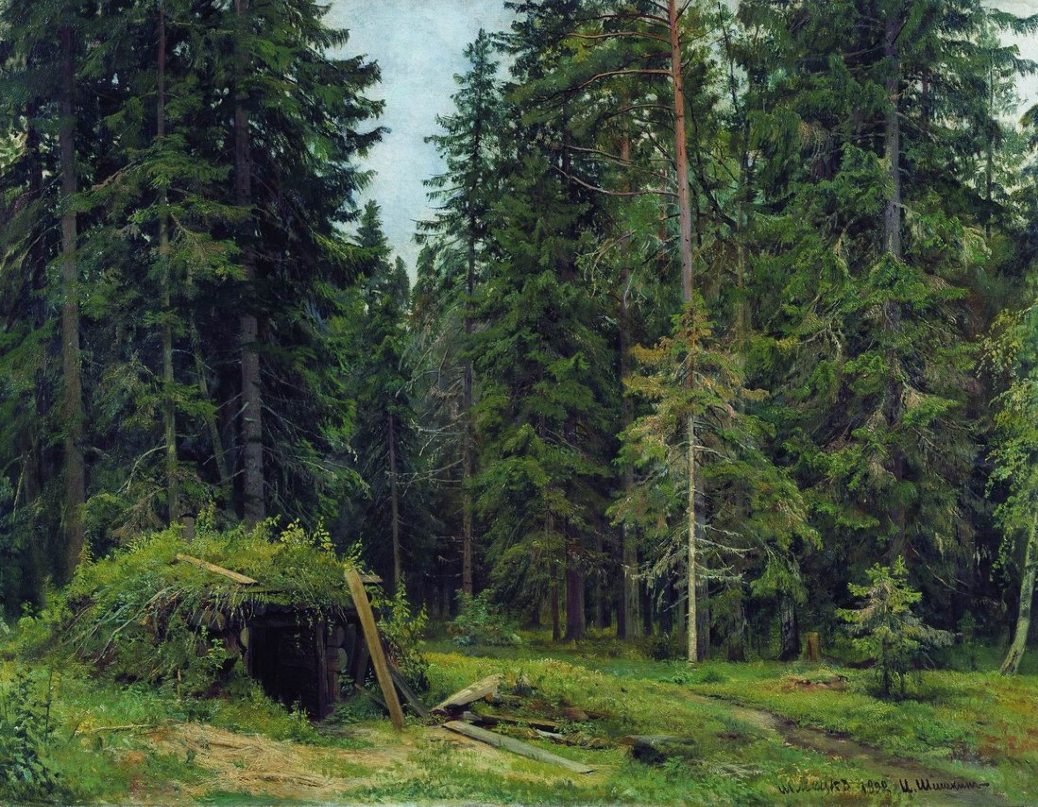2058x1600 Forest Lodge, 112×84 cm by Ivan Shishkin: History, Analysis & Facts