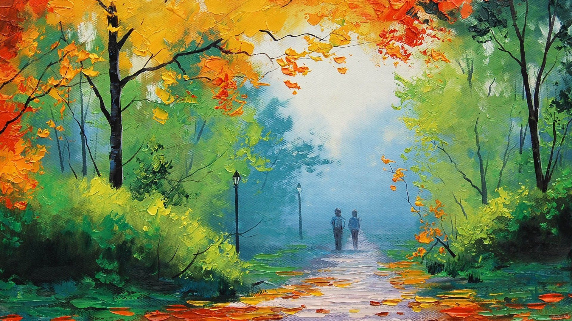 1920x1080 Vibrant Autumn Stroll
