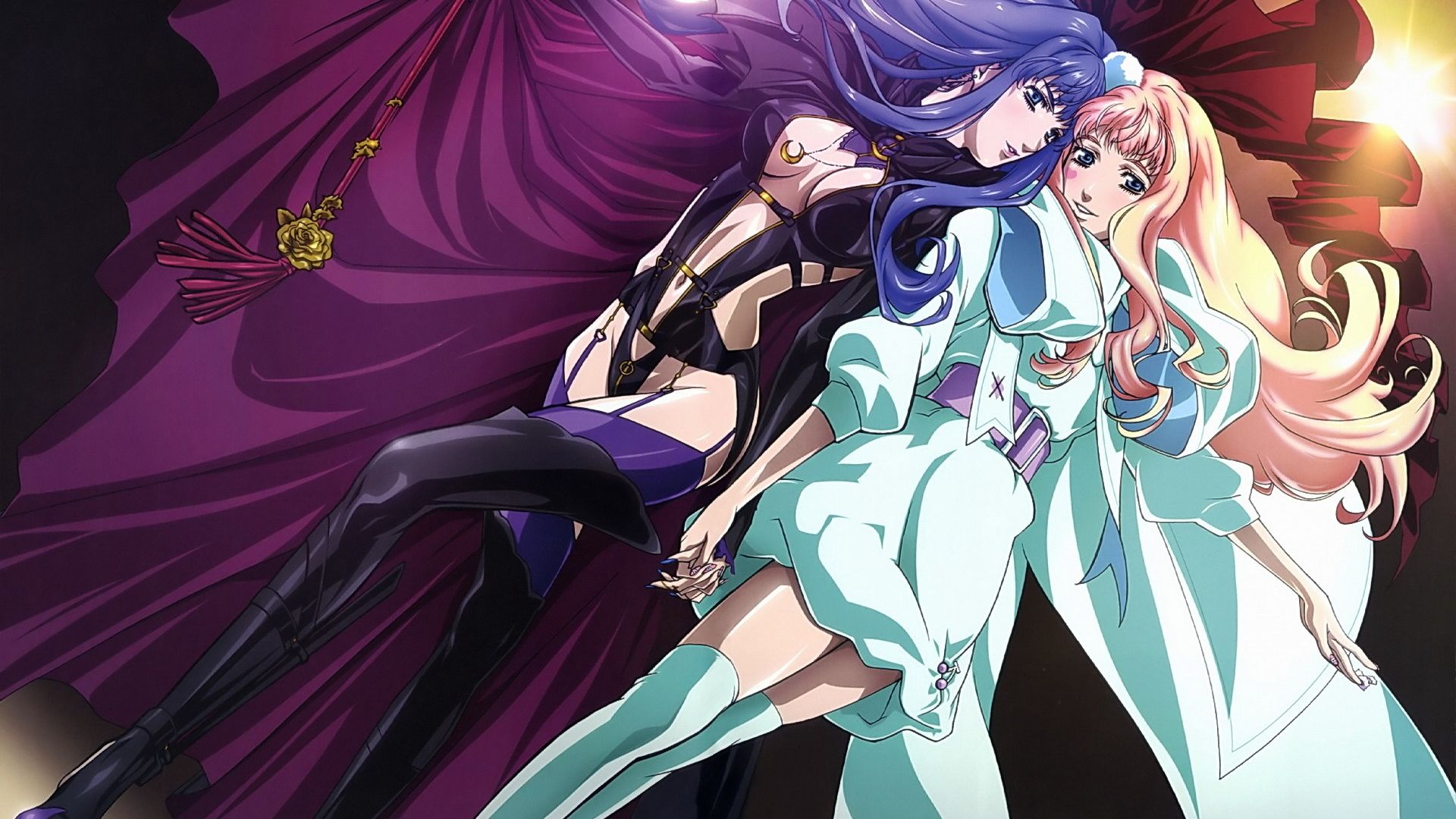 1920x1080 Macross Frontier HD Anime Wallpaper: Celestial Bond in Vibrant Flightx1080