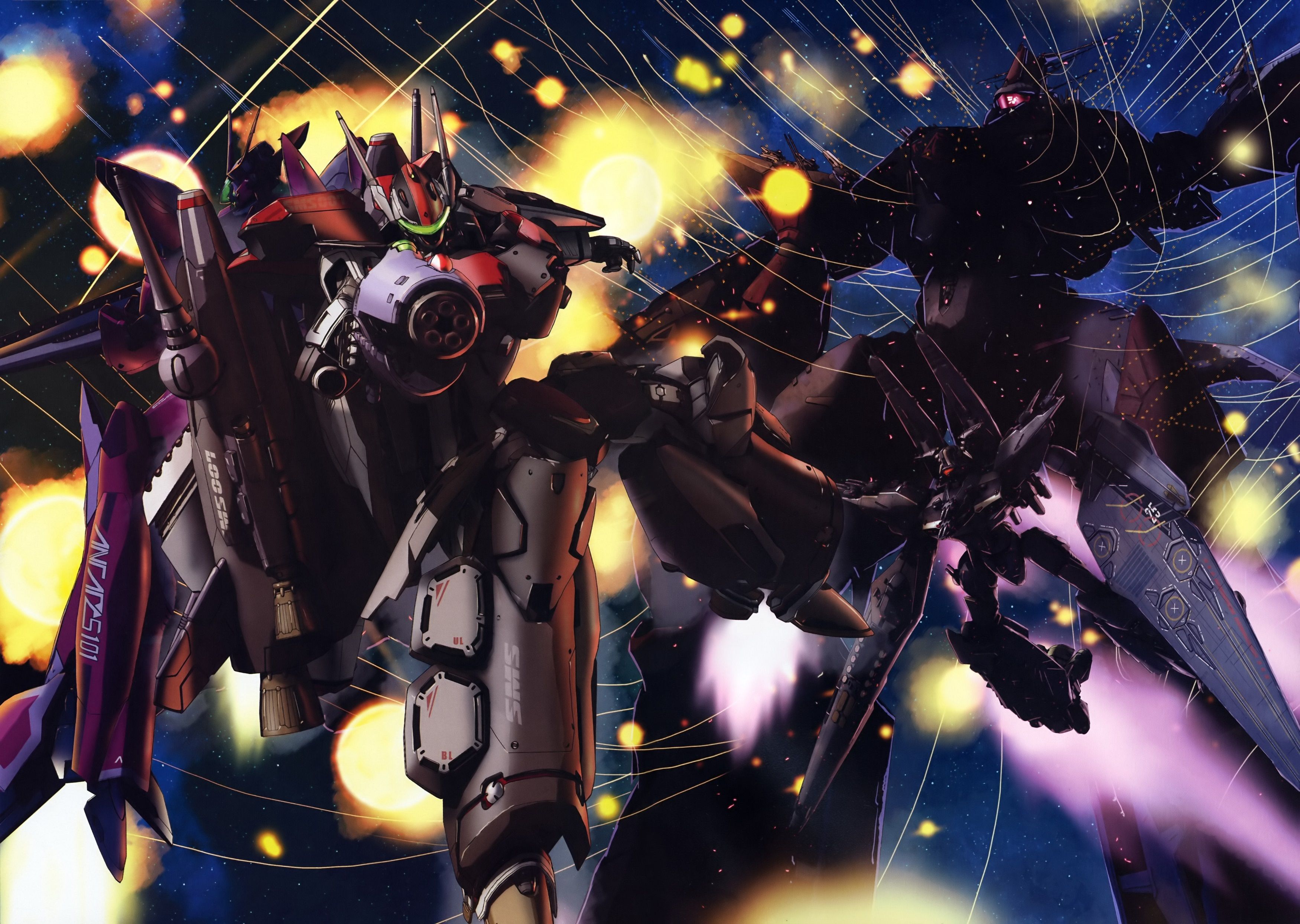 3500x2488 Wallpaper space, power, armor, the battle, movie, Macross Frontier, fighting robots for mobile and desktop, section сёнэн, resolution 3500x2488