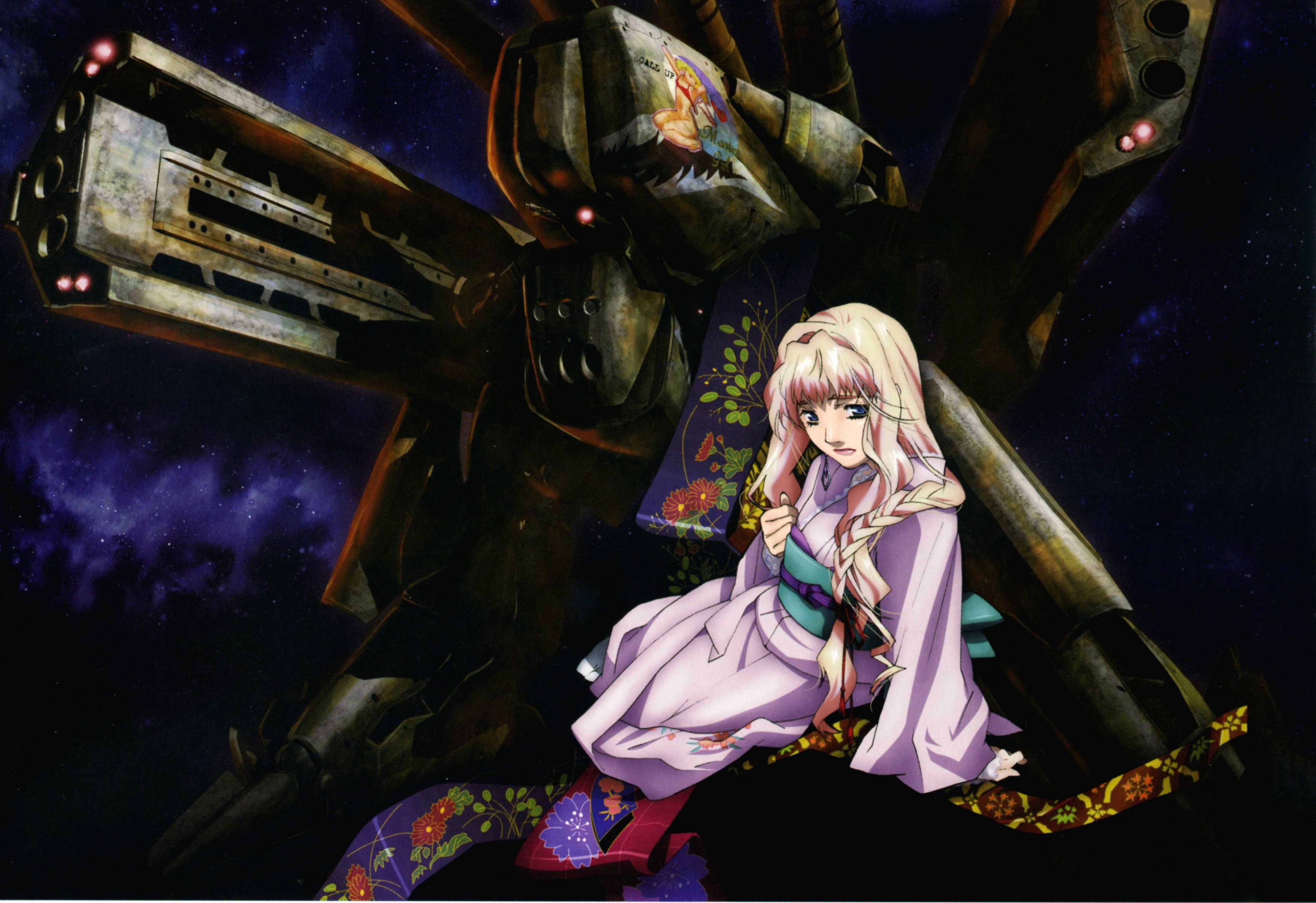3500x2400 Wallpaper By Yuuko Yamada, Kimono, Super Weapons, Night, Combat Robot, Macross Frontier, Sheryl Nome For Mobile And Desktop, Section сёнэн, Resolution 3500x2400