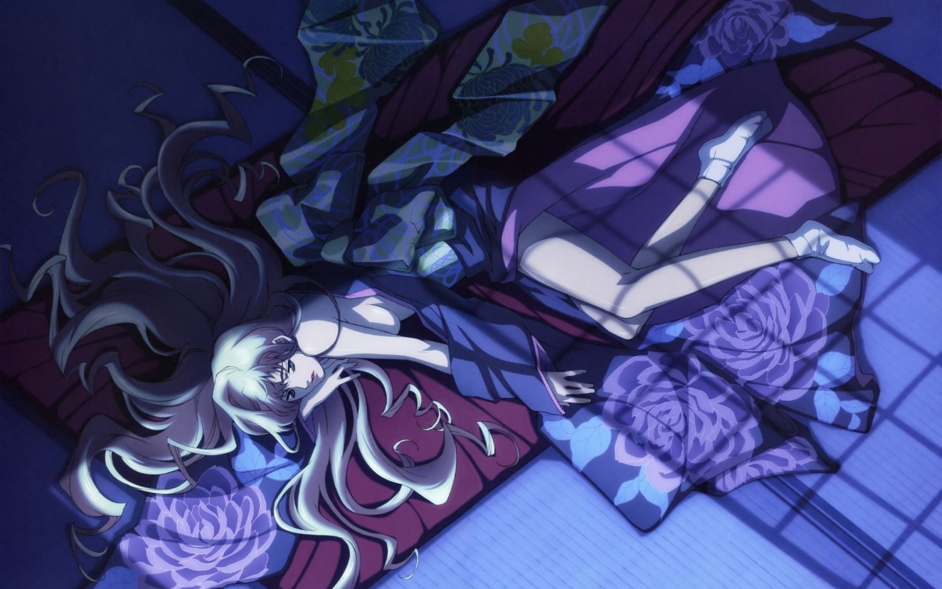 1920x1200 Wallpaper Futon, Sheryl Nome, lies, tatami, kimono, night, Macross Frontier, socks for mobile and desktop, section сэйнэн, resolution 1920x1200