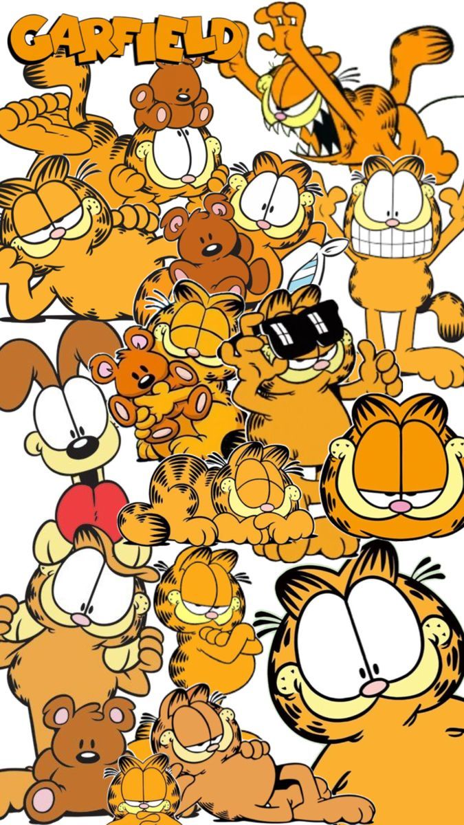 675x1200 Garfield. Garfield and friends wallpaper, Garfield house wallpaper, Garfield collage