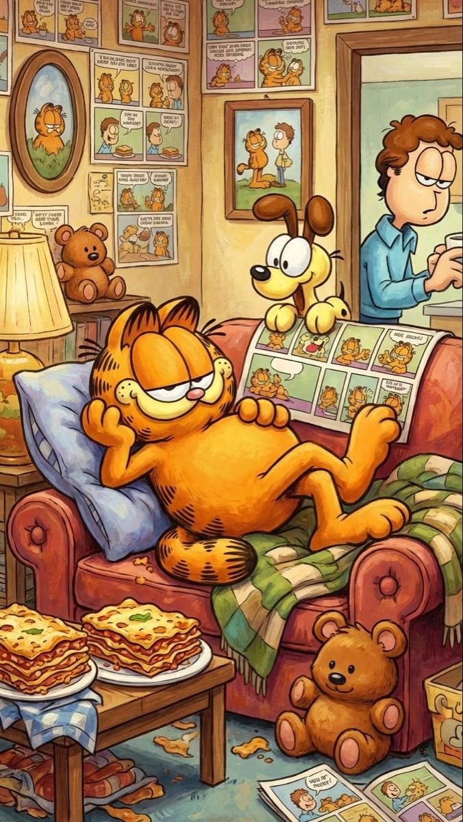 676x1200 Garfield and friends wallpaper. Garfield and friends aesthetic, Garfield cartoons, Garfield artwork