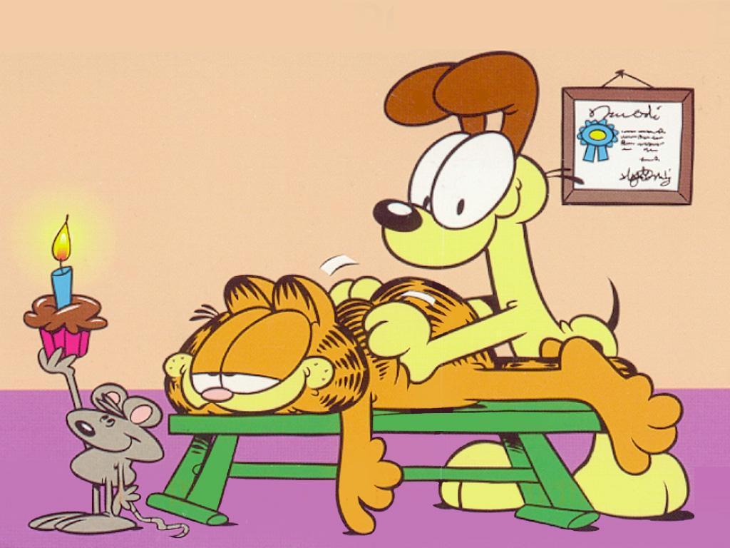 1024x768 Disney World Cartoon: Garfield and Odie best Friends Cartoon