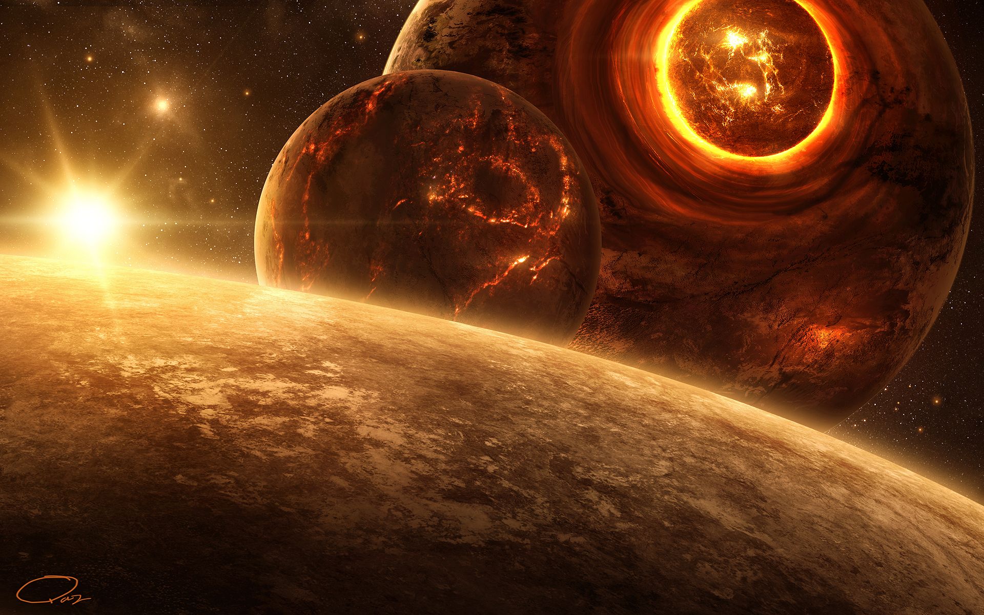 1920x1200 Phone wallpaper: Sci Fi, Collision, Planet 544333