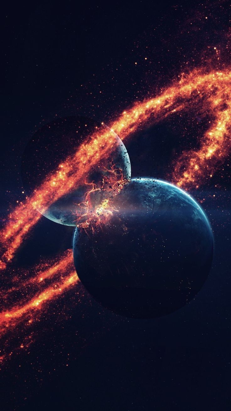 736x1308 Planets in Outer Space. Planets colliding in space, Planets colliding wallpaper, Wallpaper space