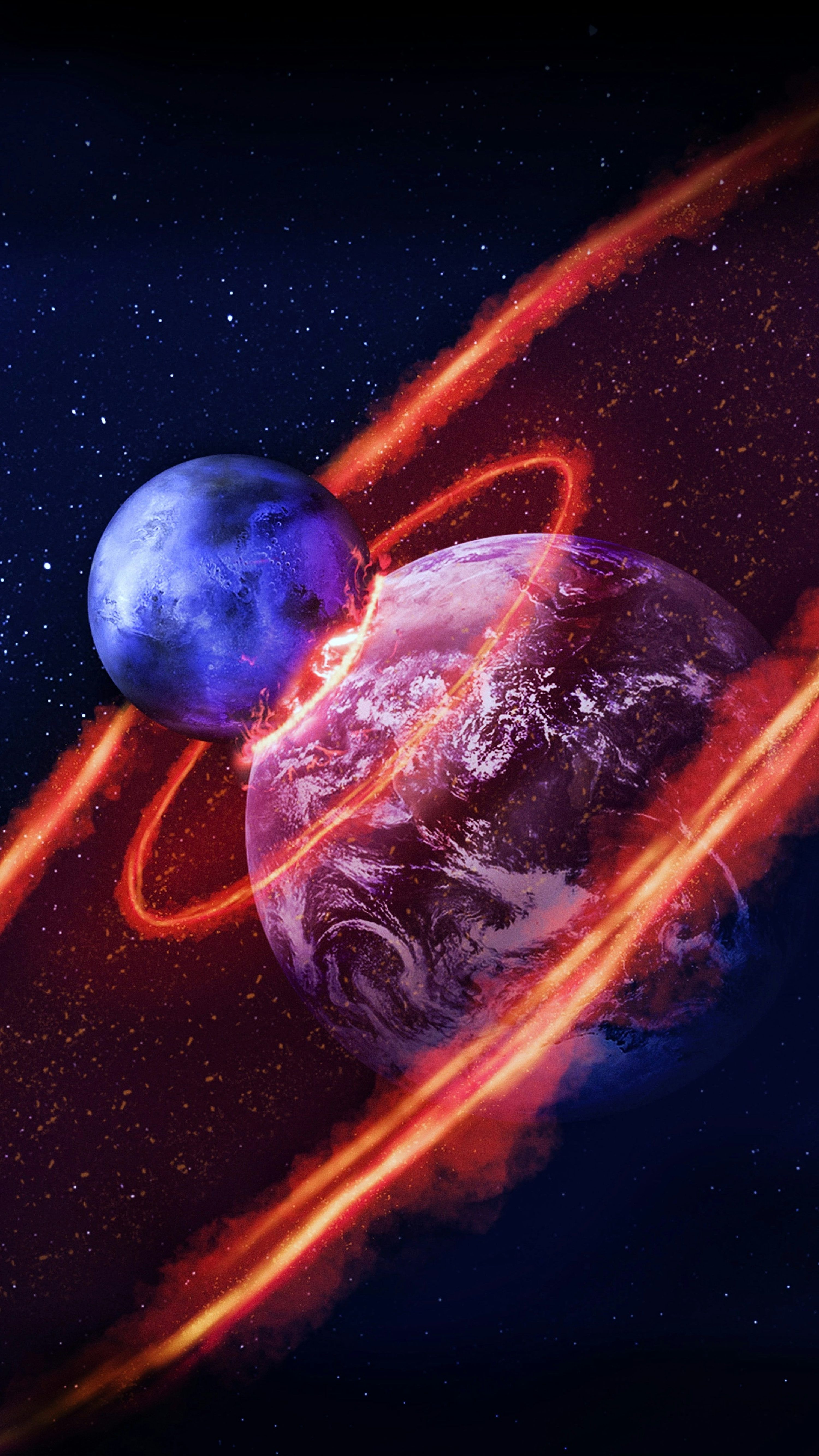 3000x5332 An artist's rendering of a collision between two planets