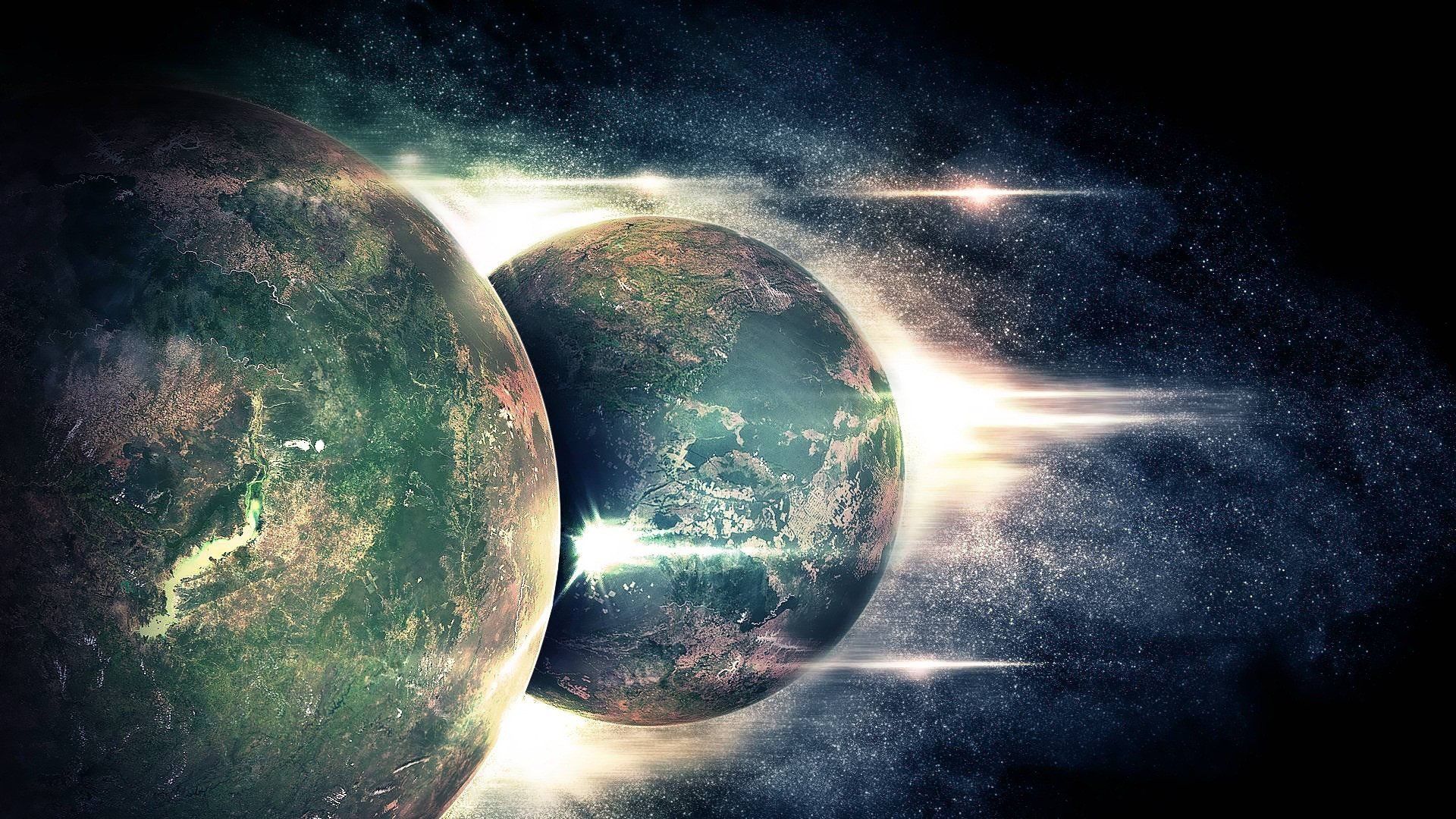 1920x1080 planets, Collision, Collide Wallpaper HD / Desktop and Mobile Background