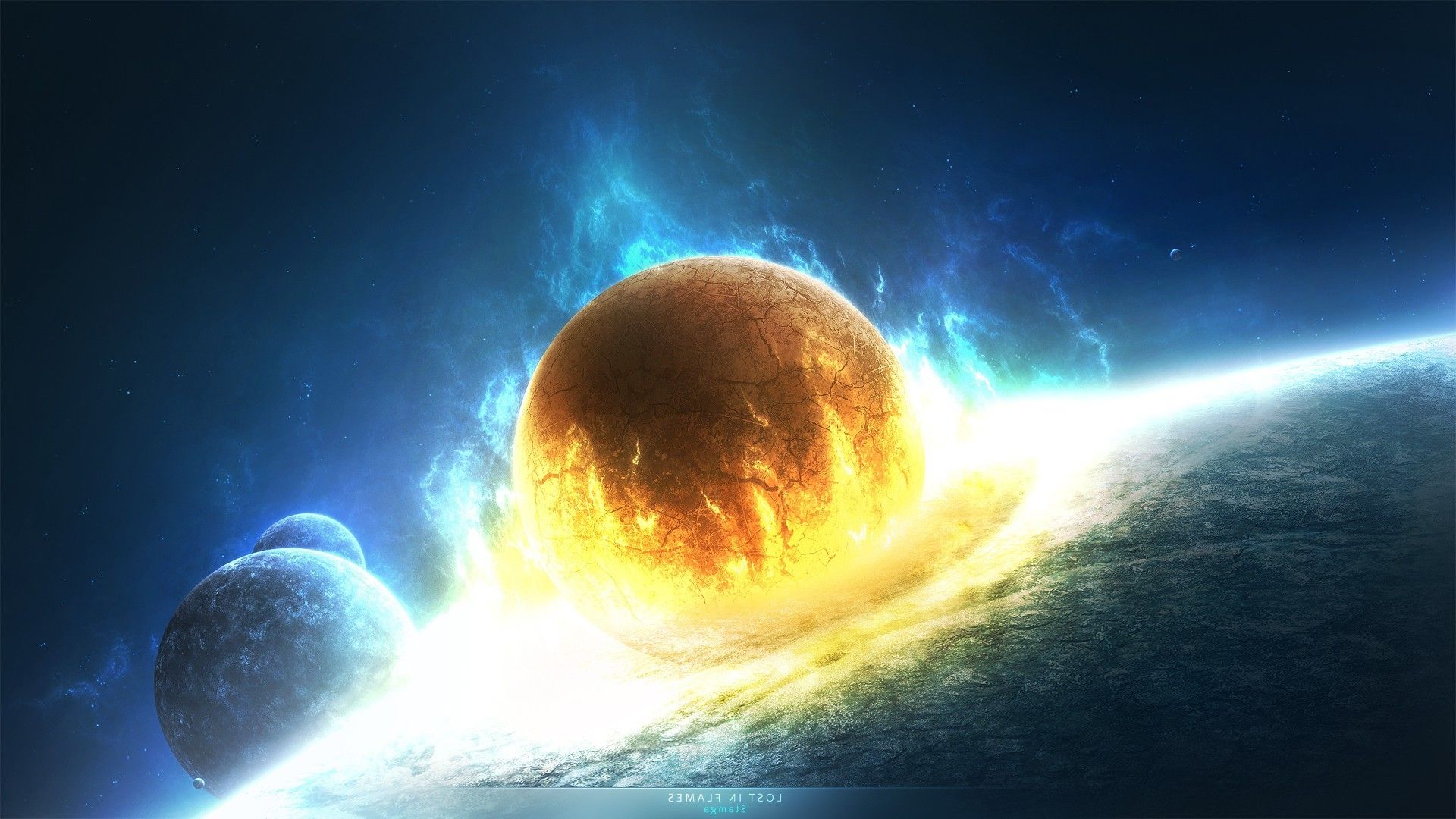 1920x1080 cosmos, Collision, Planet Wallpaper HD / Desktop and Mobile Background