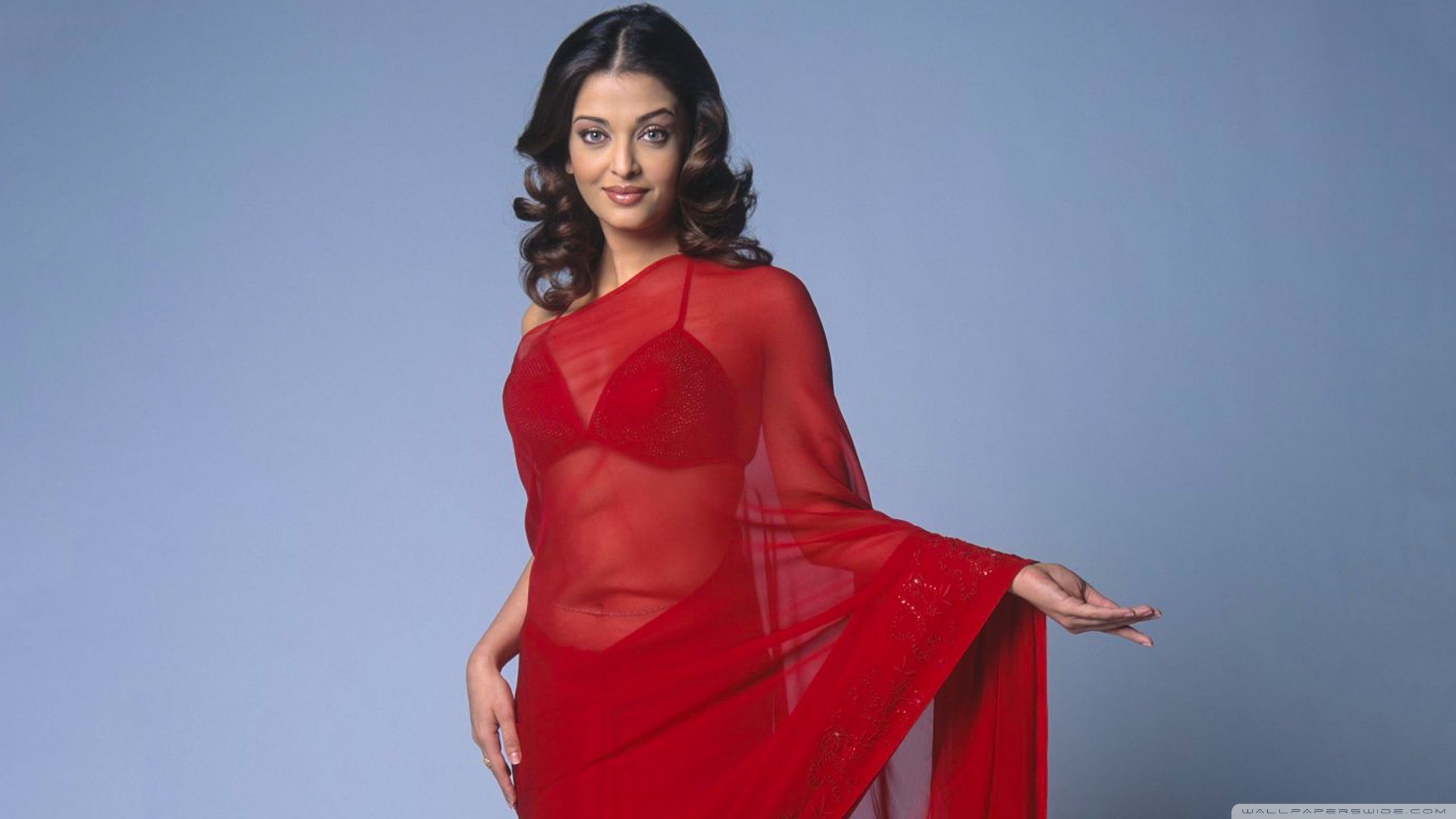 2560x1440 Aishwarya Rai red saree 4K UHD Wallpaper for UltraHD Desktop and TV