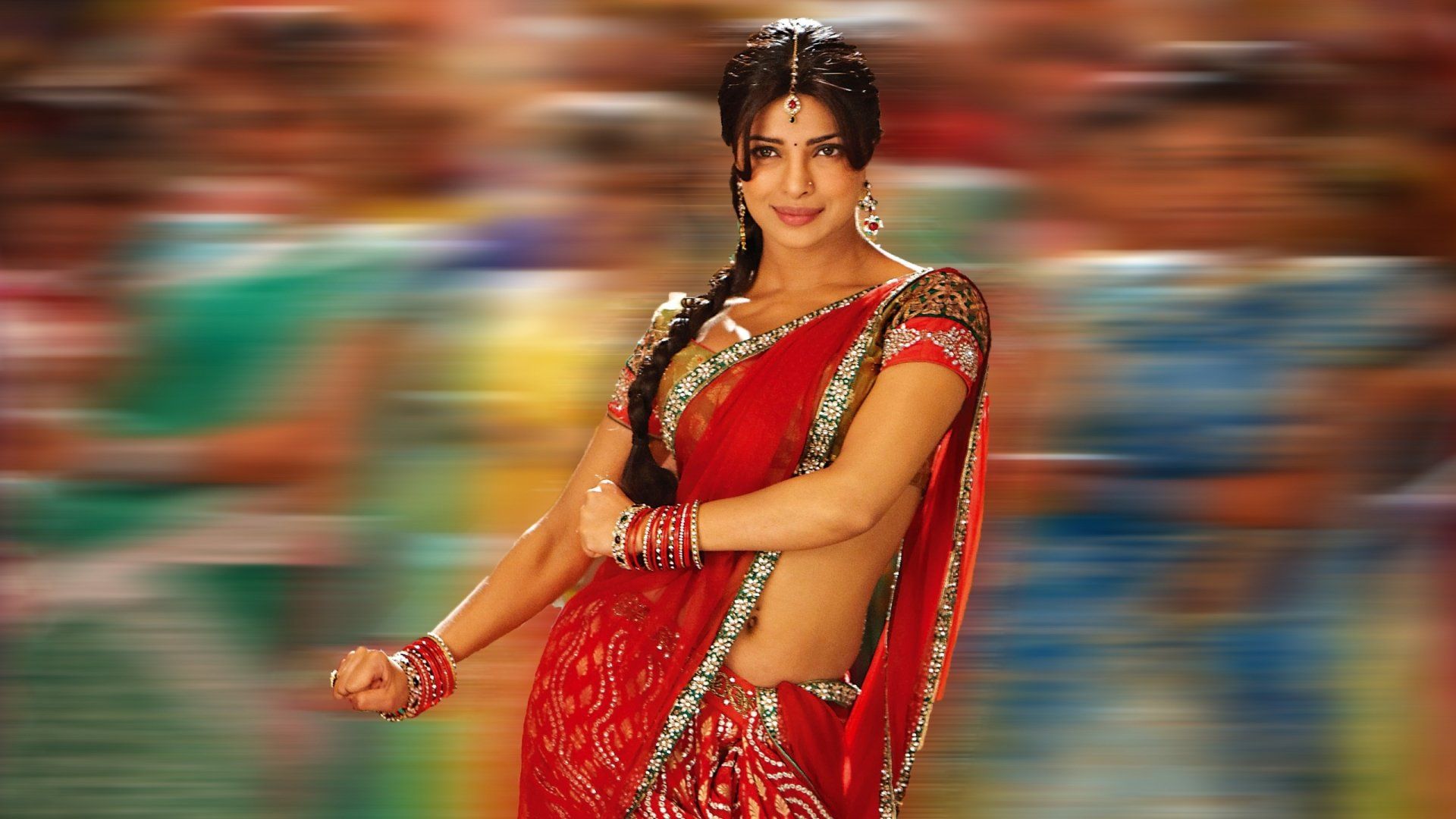 1920x1080 Priyanka Chopra Radiates Elegance in HD Saree Wallpaperx1440