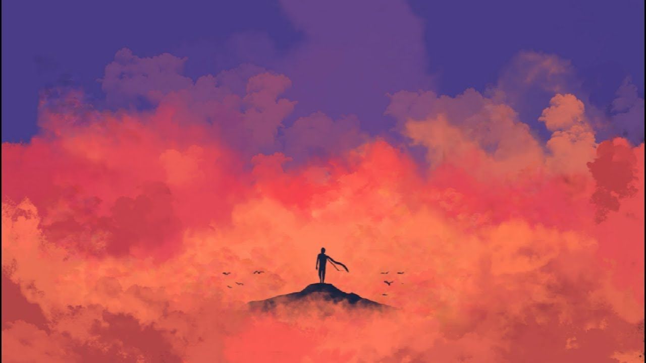 1280x720 Orange Lofi Wallpaper