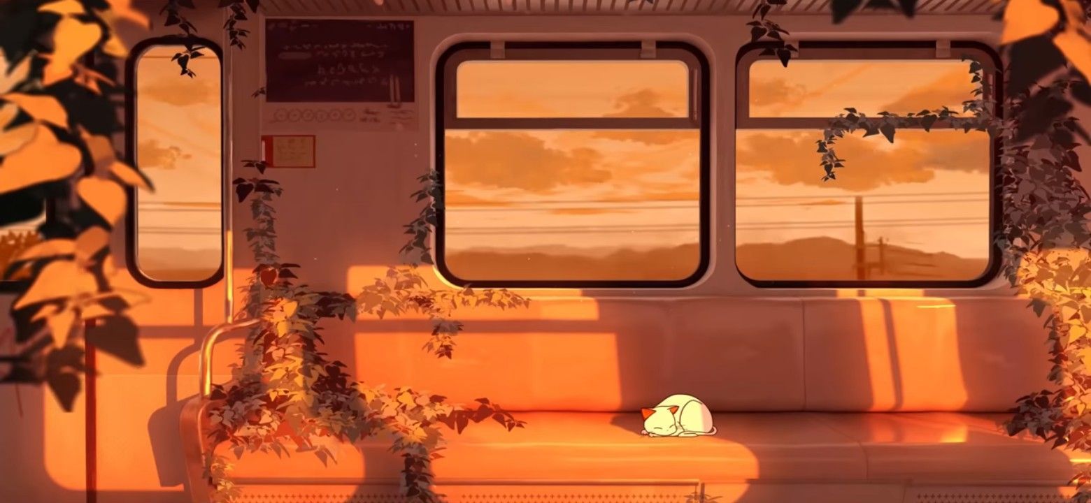 1560x720 Orange Lofi Wallpaper