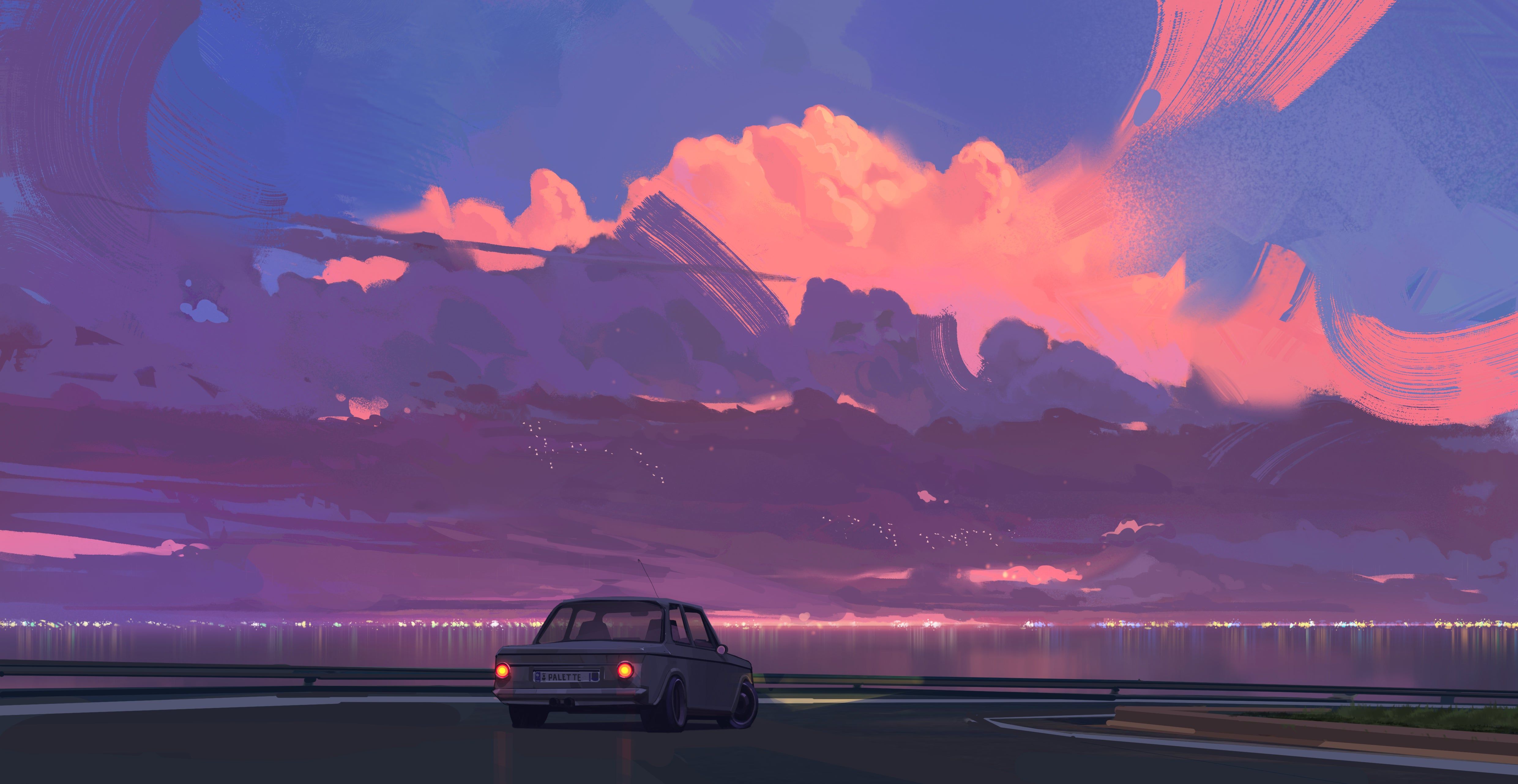 4961x2564 Car Lofi Wallpaper