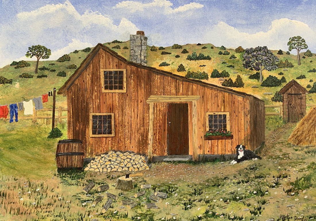 1100x772 The Little House On The Prairie Painting folk songs