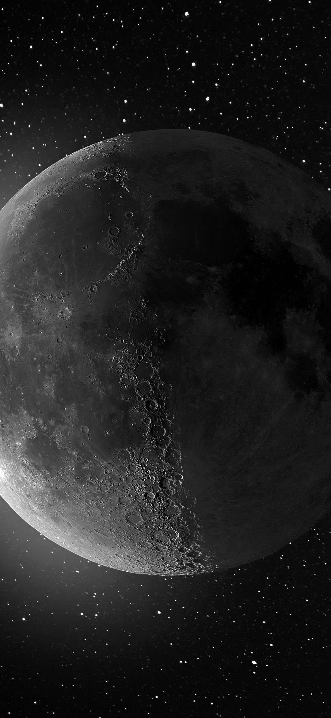 1080x2340 Black And White Space Wallpaper 4k