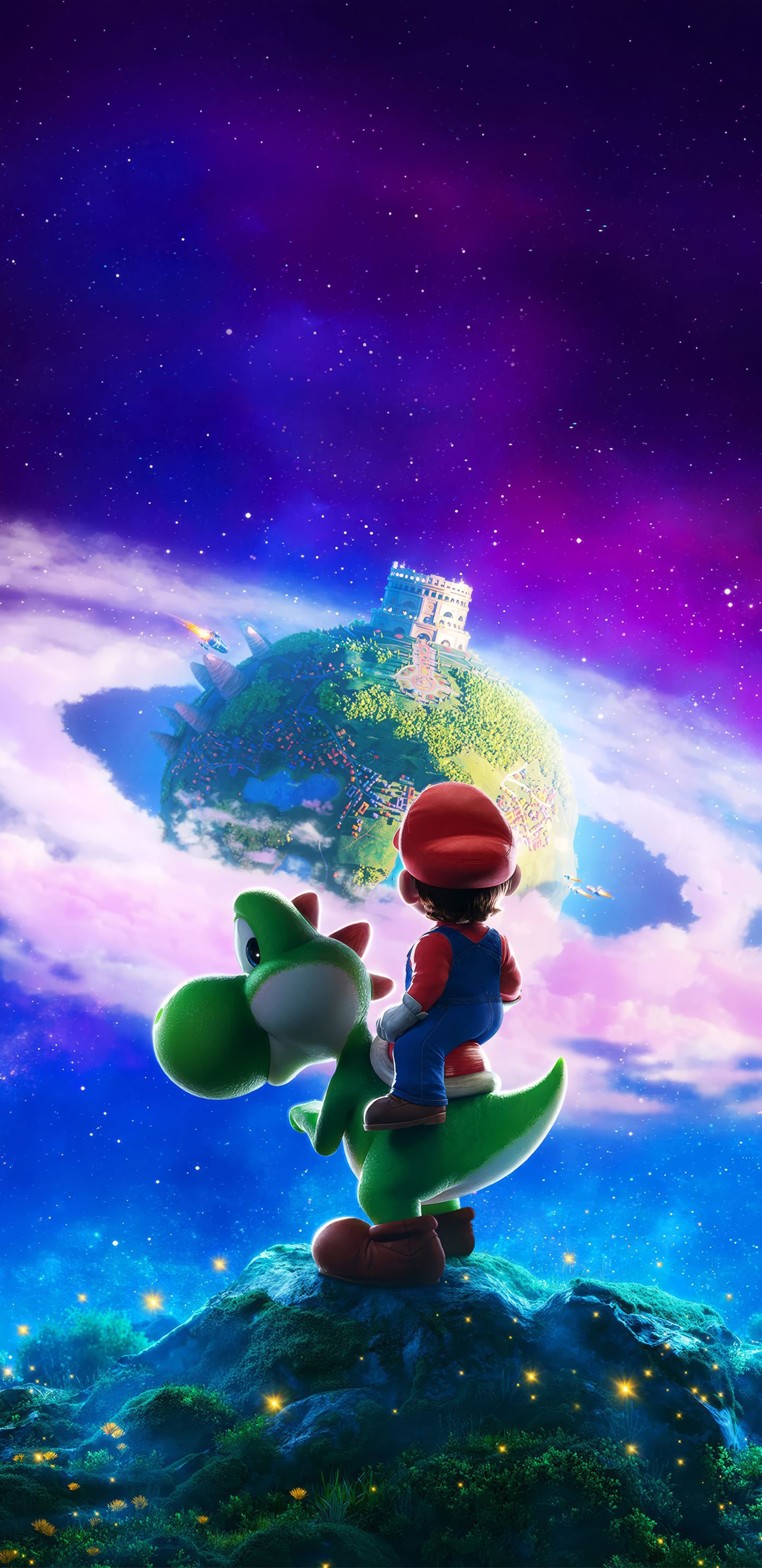 1440x2960 The Super Mario Galaxy Movie Artwork (No Logo) Wallpaper with Monocle