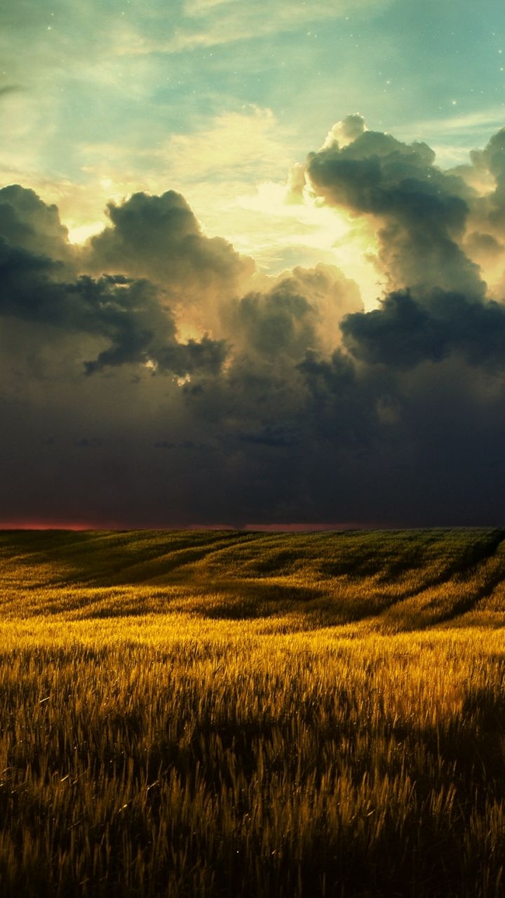 720x1280 Phone wallpaper: Sci Fi, Landscape, Field, Moon, Planet, Cloud, Sky 1224254