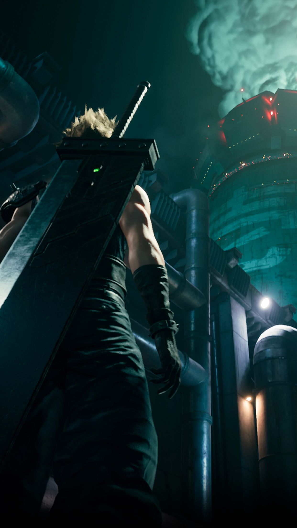 1242x2208 Final Fantasy VII Remake Cloud Reactor Wallpaper with Monocle