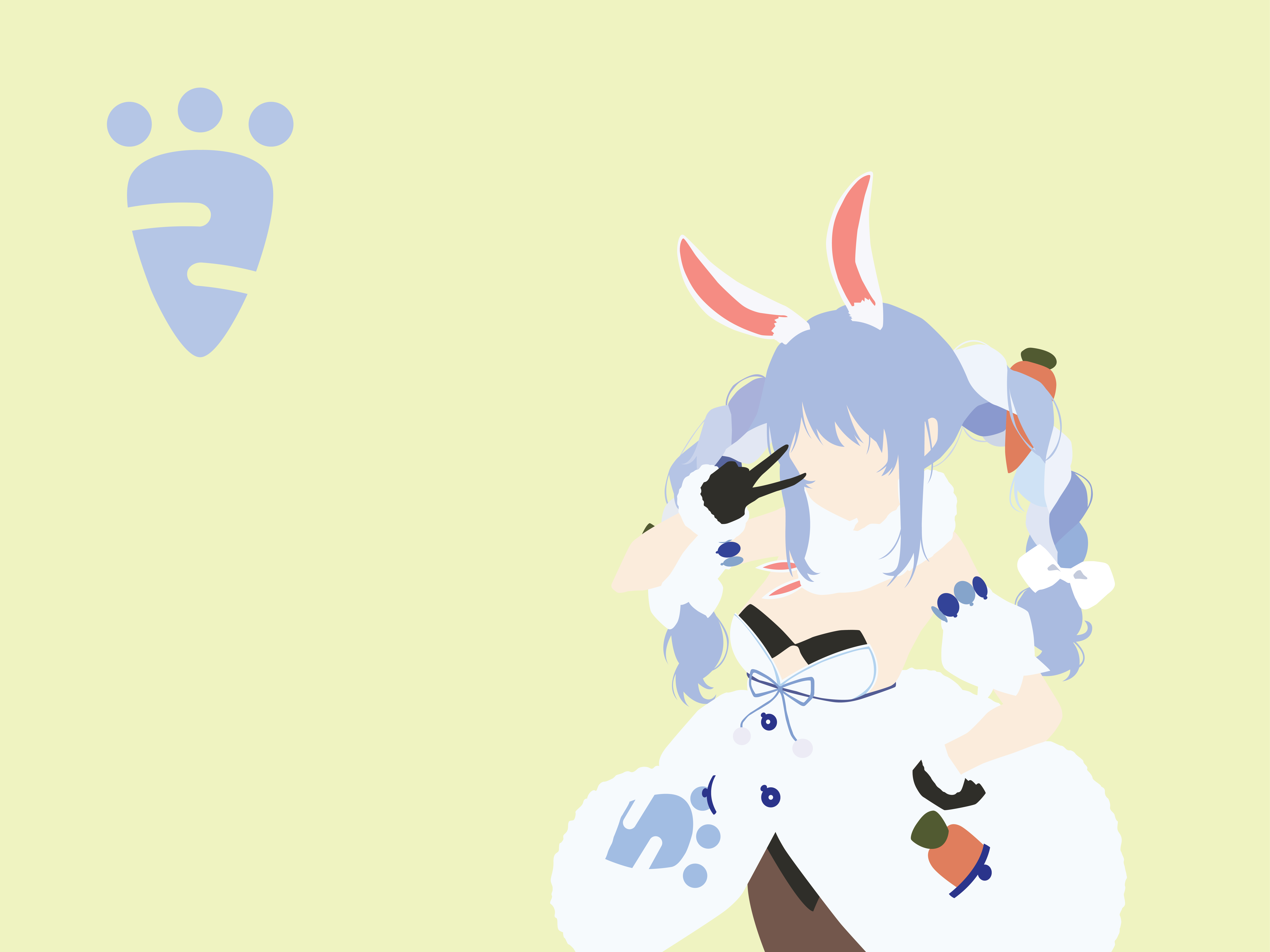 8534x6400 Usada Pekora Minimalist Wallpaper. Can't spell Pekora without ORA !