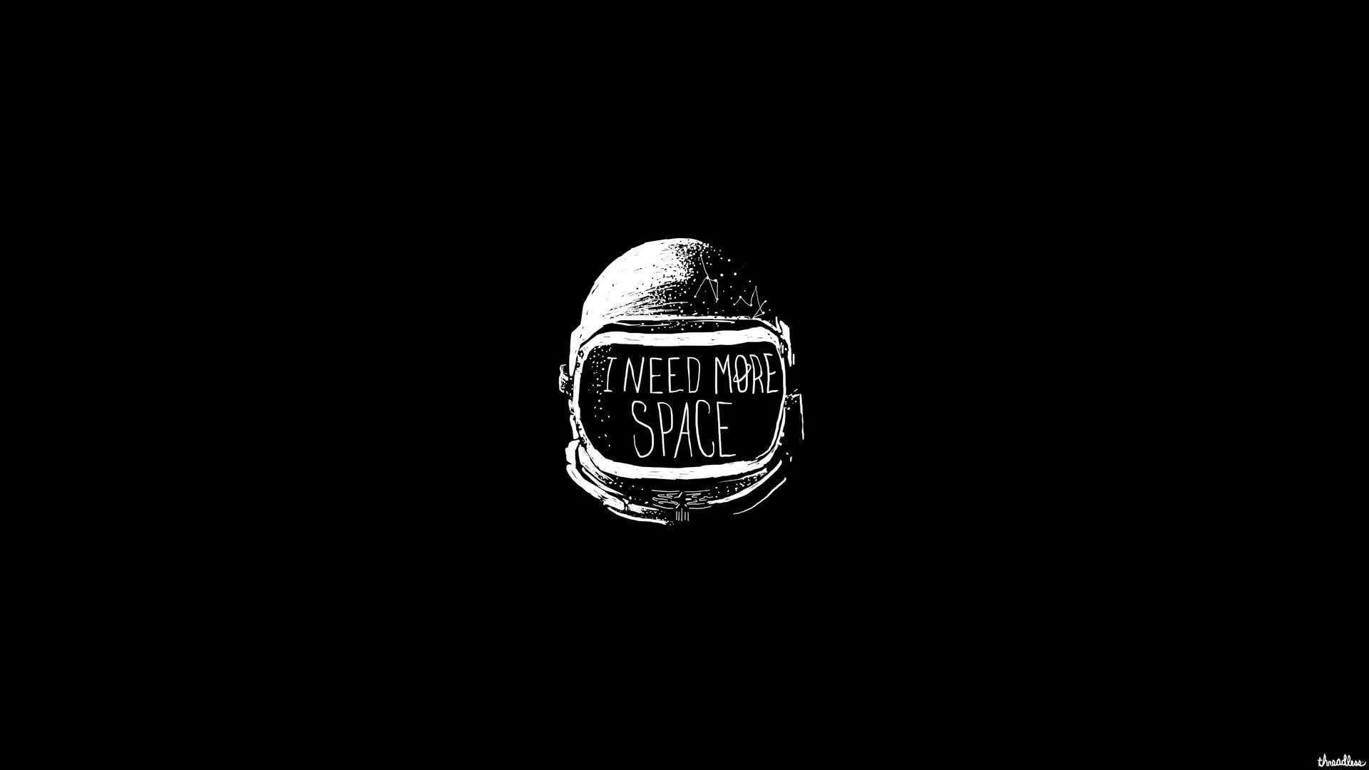 1920x1080 I need more space illustration, minimalism, astronaut, black background. Astronaut wallpaper, Laptop wallpaper desktop wallpaper, Minimalist desktop wallpaper