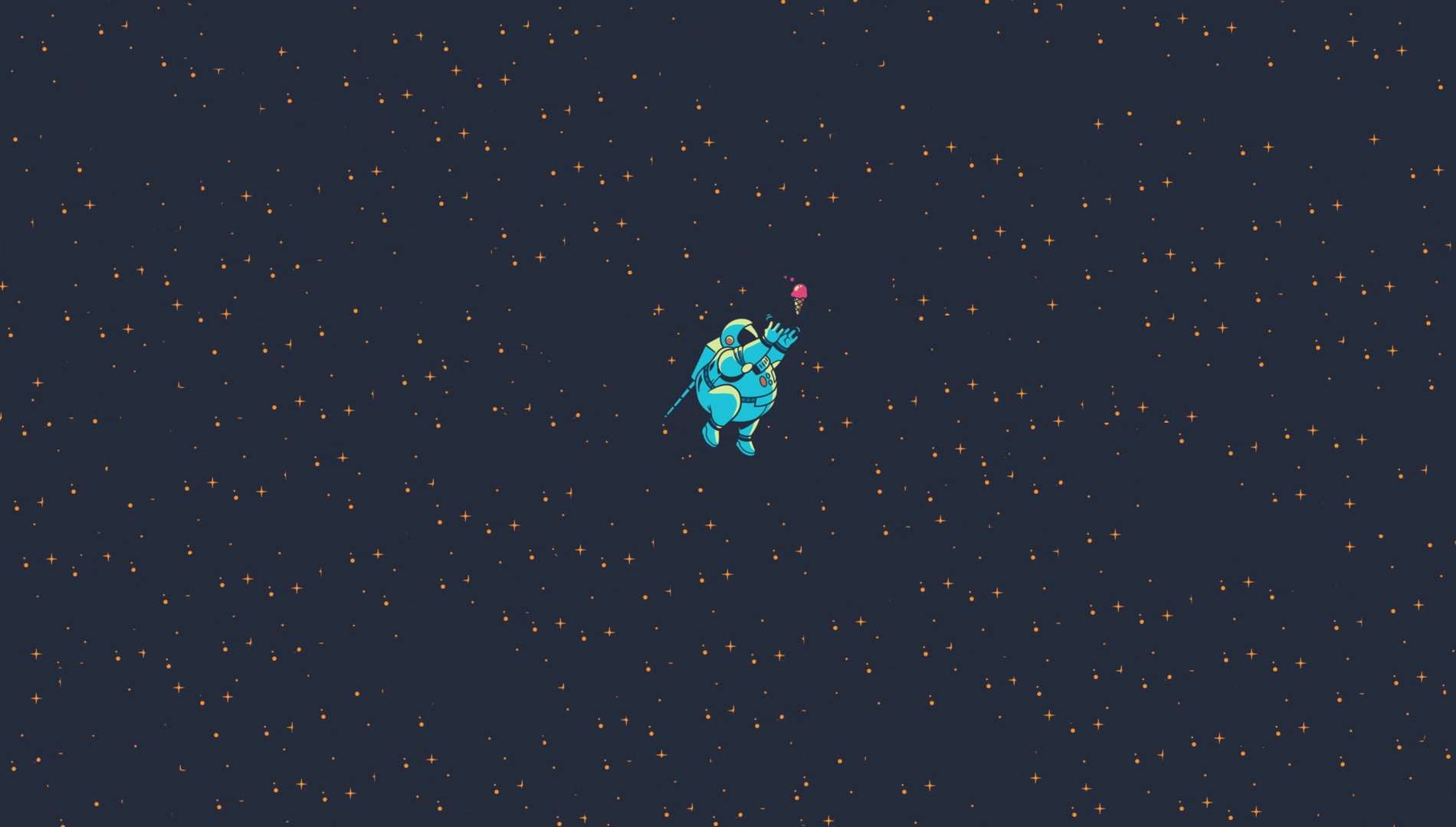 1900x1080 Floral Astronaut Aesthetic Wallpaper