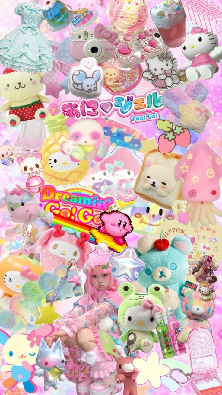 736x1308 Check out raiiomg's Shuffles. Pink wallpaper kawaii, Pink hello kitty wallpaper iphone, Retro era