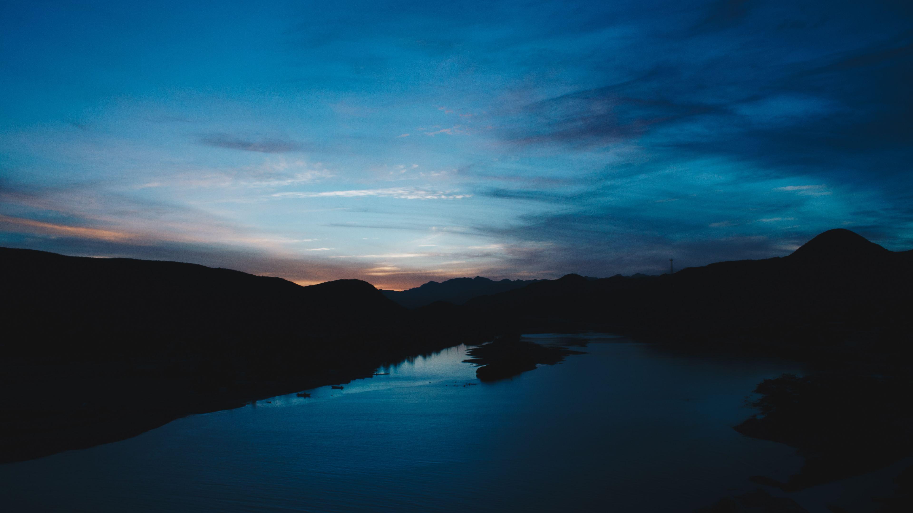 3840x2160 Wallpaper 4k Dark Evening Lake 5k 4k Wallpaper, 5k Wallpaper, Dawn Wallpaper, Dusk Wallpaper, Evening Wallpaper, Hd Wallpaper, Lake Wallpaper, Nature Wallpaper