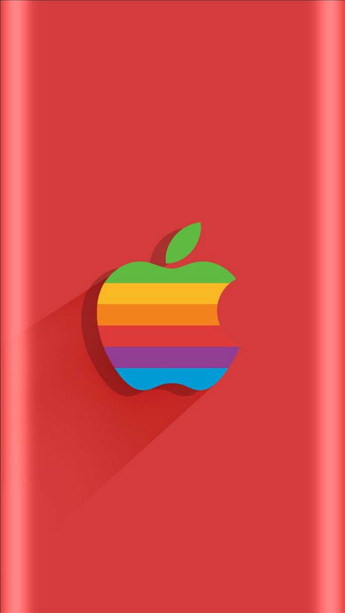 1125x2000 Red Apple Logo Black Background .