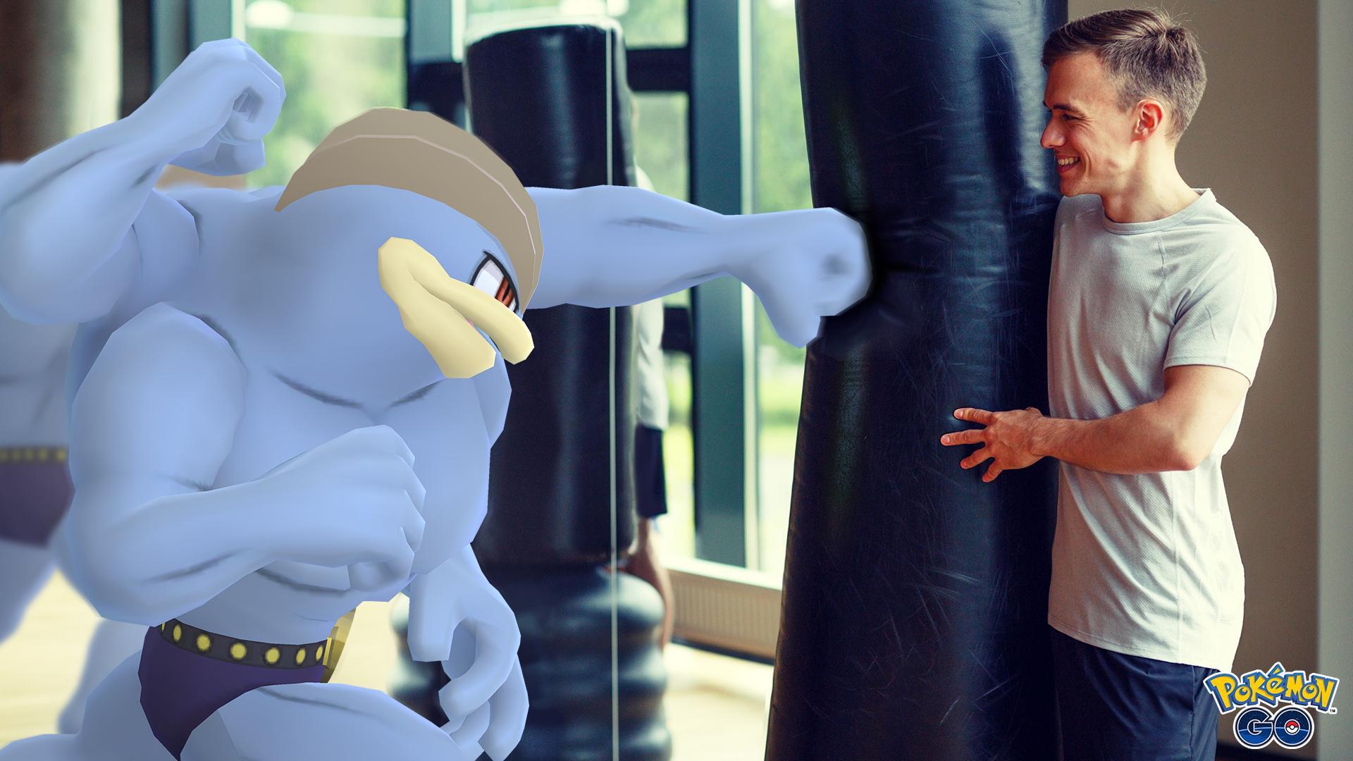 1920x1080 Pokémon GO's been said that Machamp has mastered every kind of martial art, making it the perfect buddy to help accomplish your fitness goals for 2020