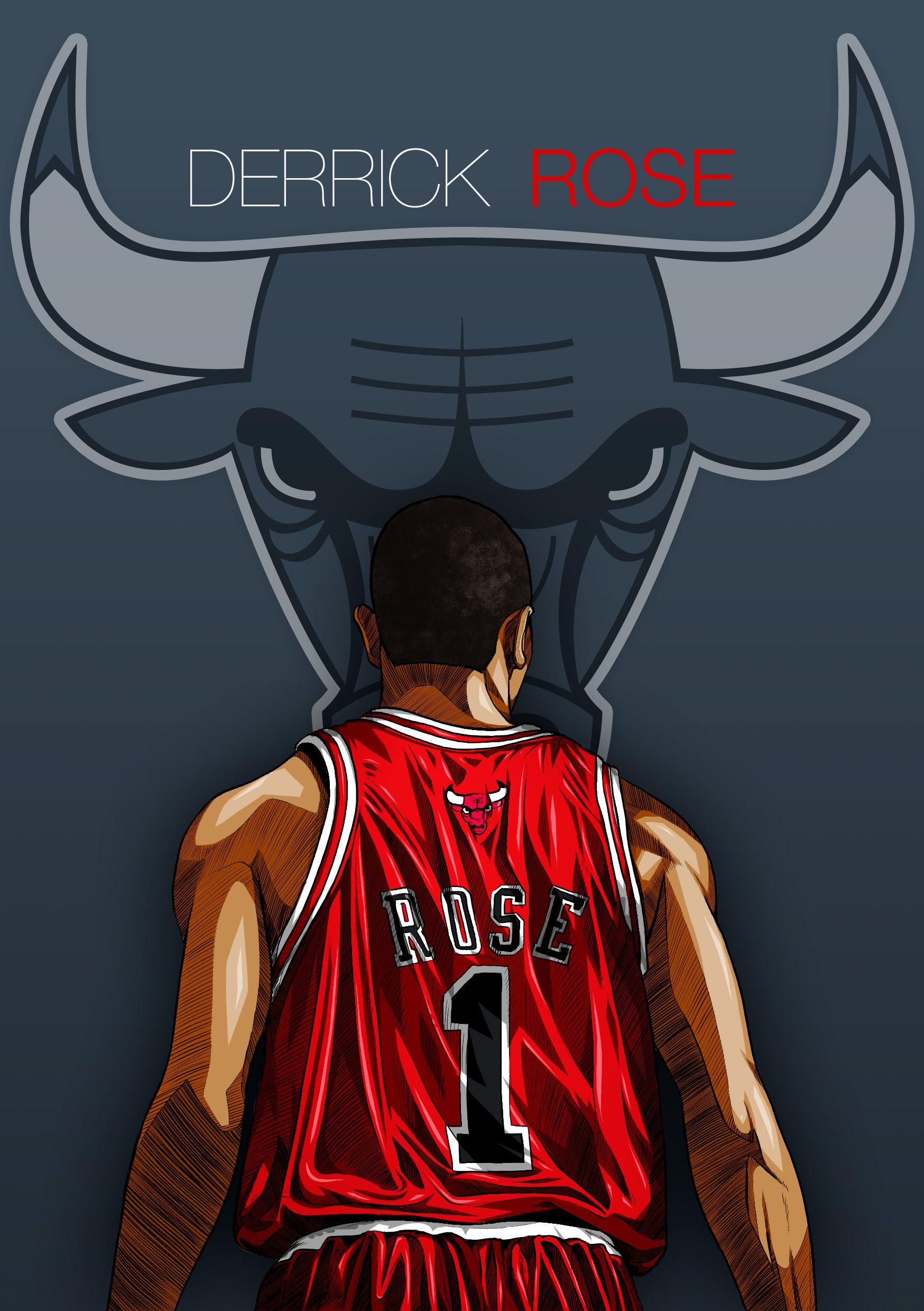 1748x2480 Cartoon Derrick Rose Animated Wallpaper