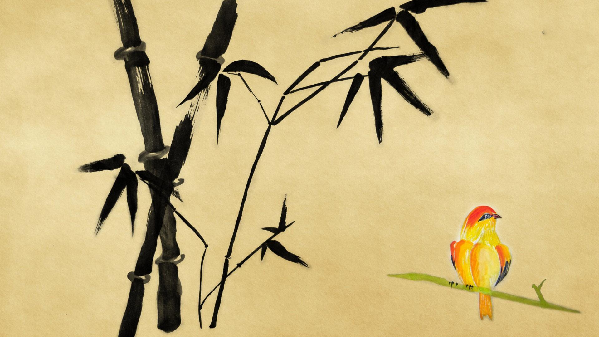 1920x1080 Chinese painting. Wallpaper for Android