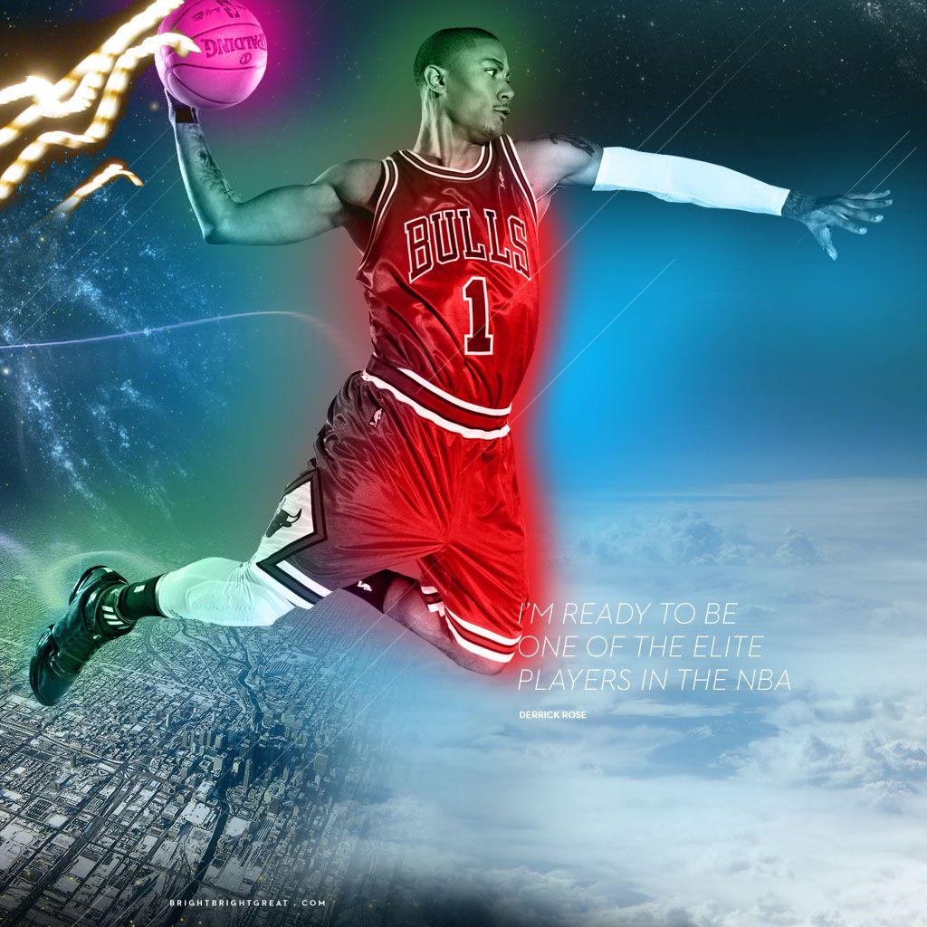 1024x1024 Chicago Bulls Superstud Derrick Rose iPhone iPad & Desktop Wallpaper Download