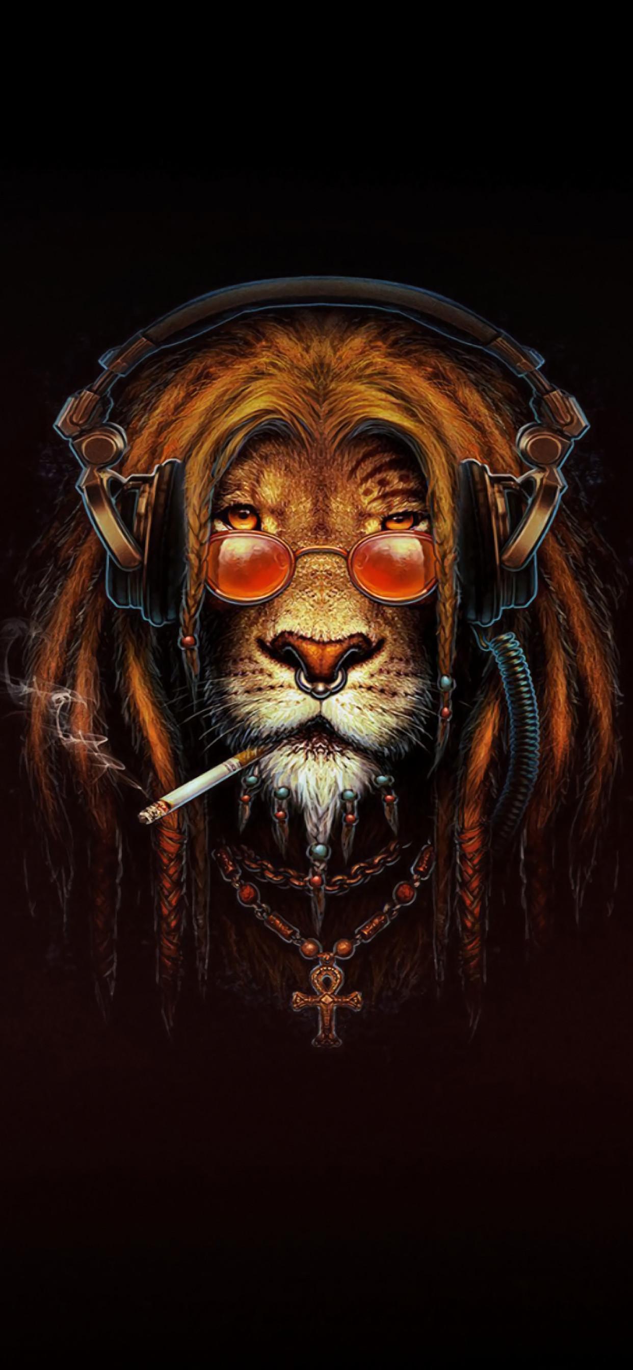 1242x2688 Lion Smoking Digital Art iPhone XS MAX Wallpaper, HD Minimalist 4K Wallpaper, Image, Photo and Background