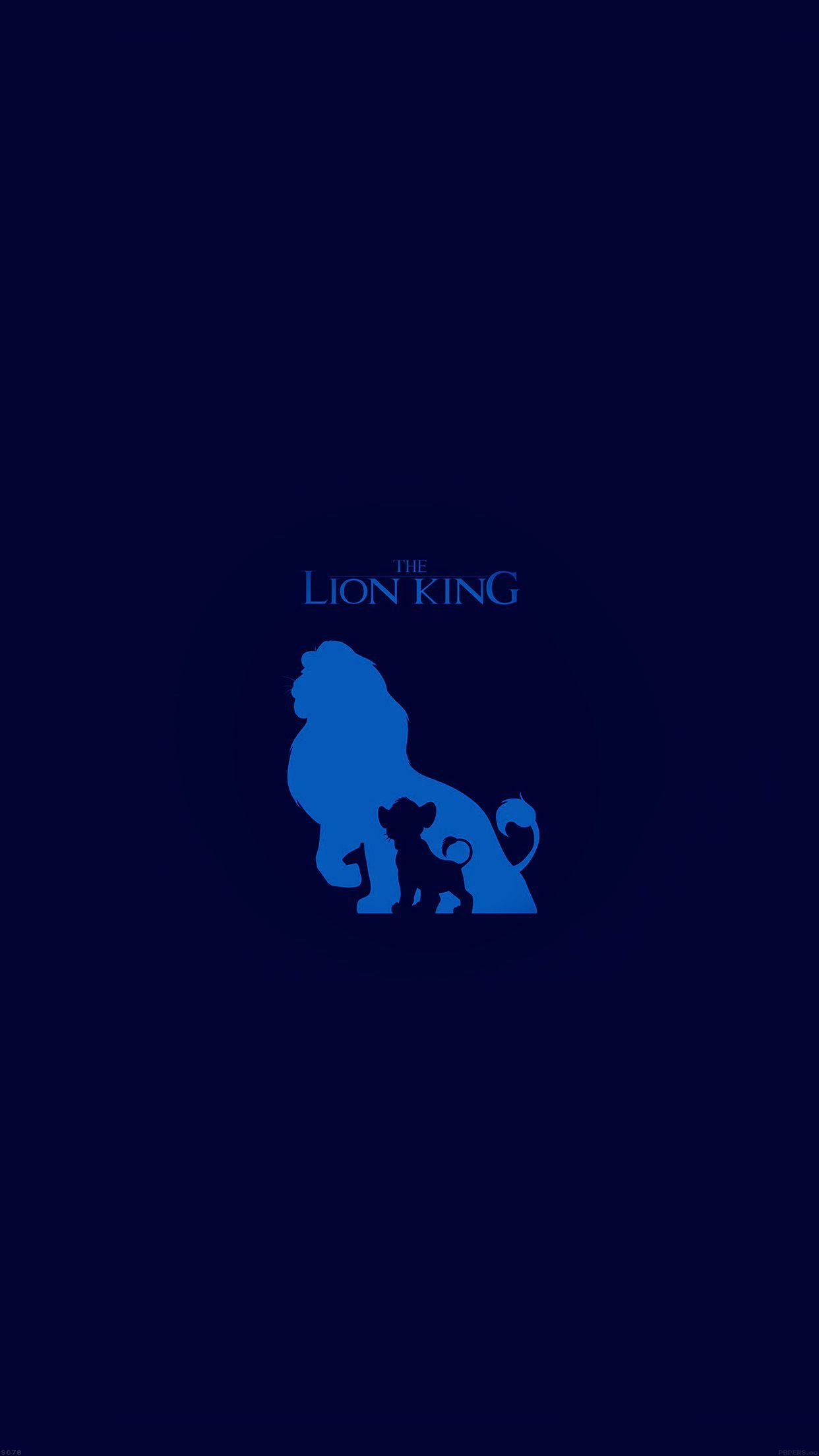 1242x2208 iPhone7papers lion king blue minimal art