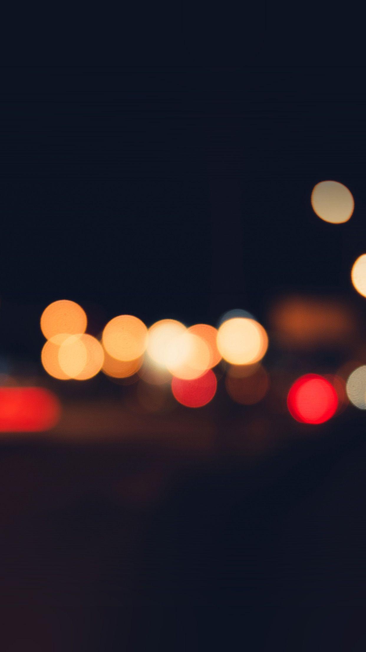 1242x2208 Bokeh Dark Lights Night Art Simple Wallpaper