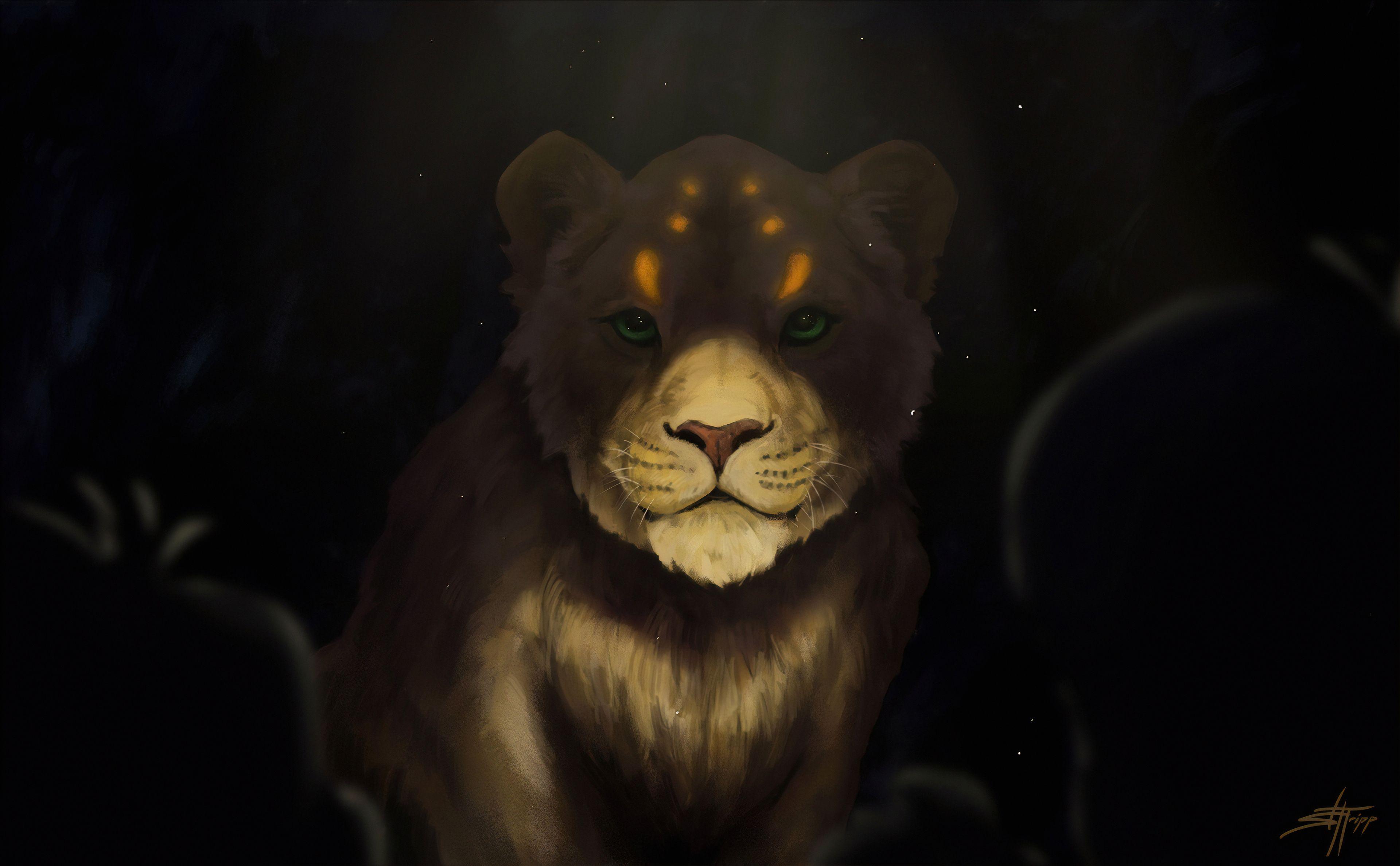 3840x2376 The Lion Art, HD Artist, 4k Wallpaper, Image, Background, Photo and Picture
