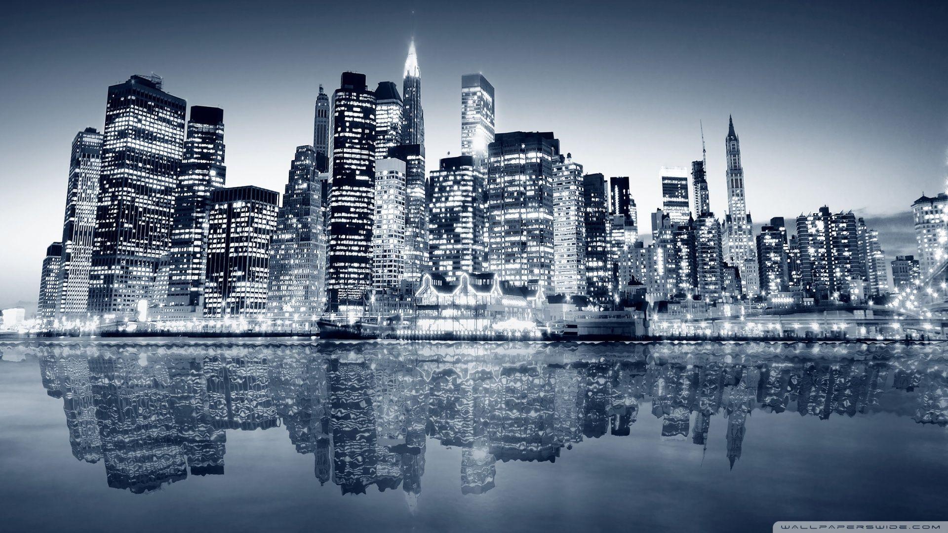 1920x1080 Blue City HD Wallpaper