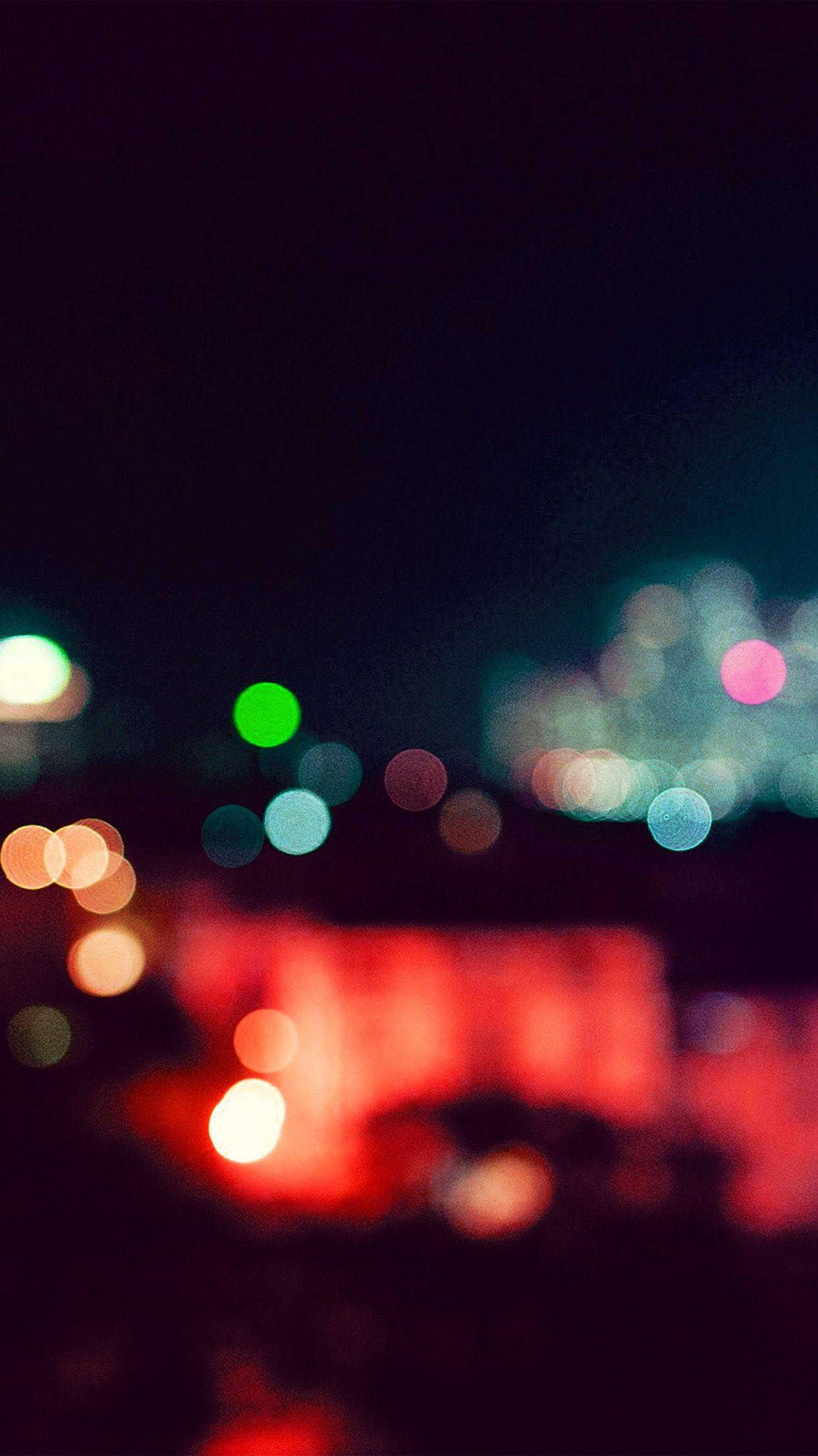 1242x2208 iPhone7 wallpaper. city night bokeh blue red romantic dark