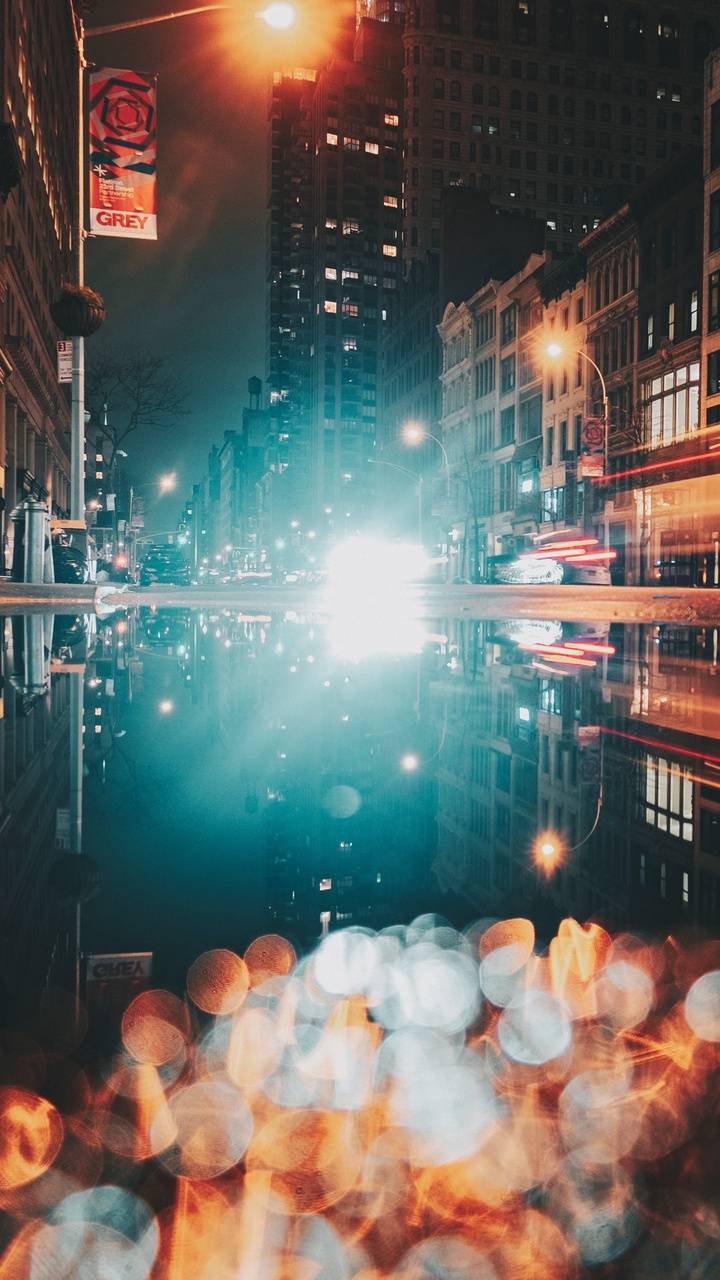 720x1280 City lights bokeh wallpaper
