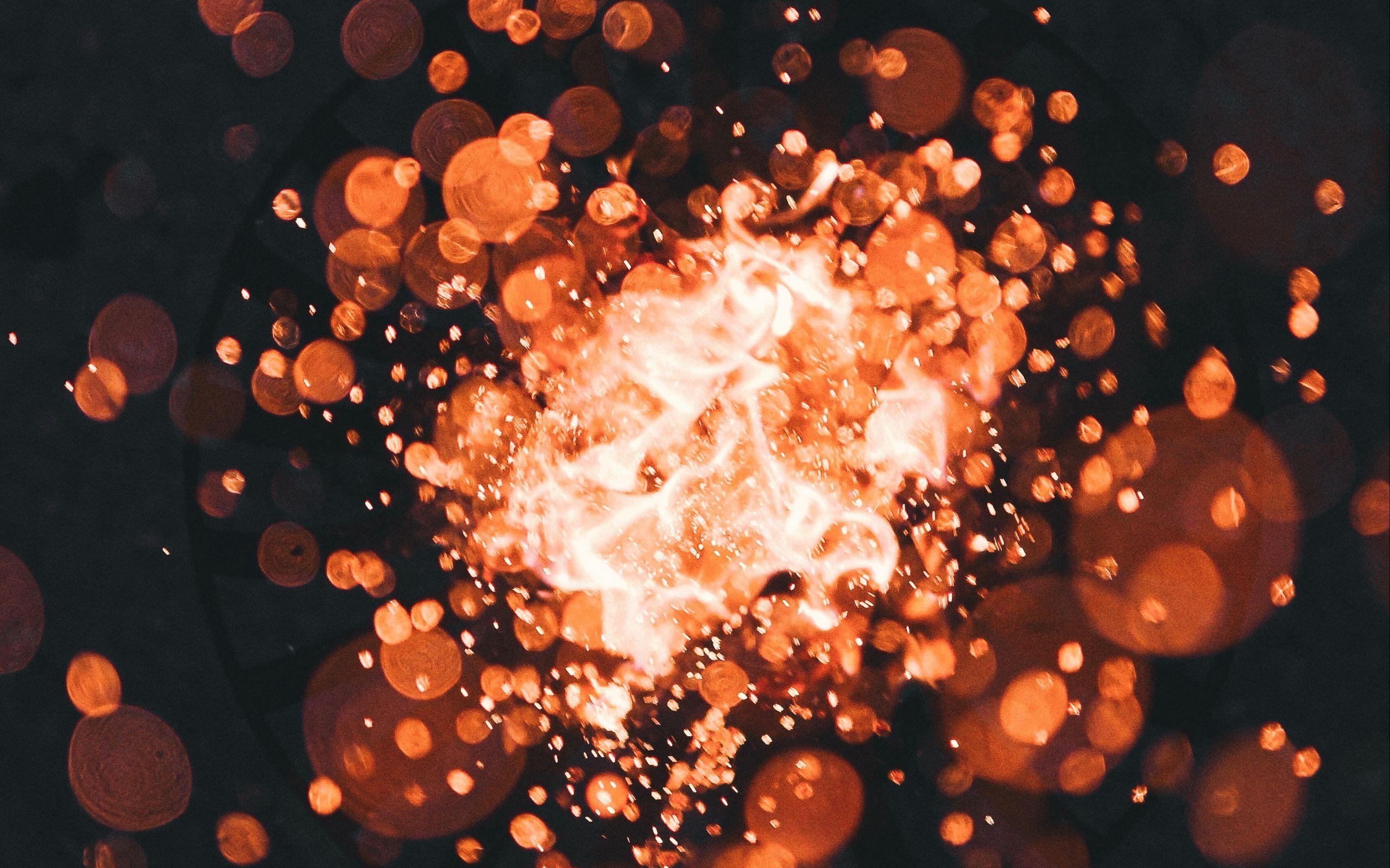 2560x1600 Download wallpaper 2560x1600 glare, bokeh, circles, dark widescreen 16:10 HD background