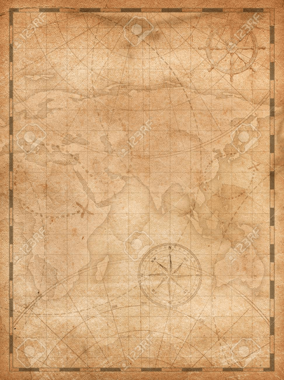 973x1300 Pirate Map Paper Background .