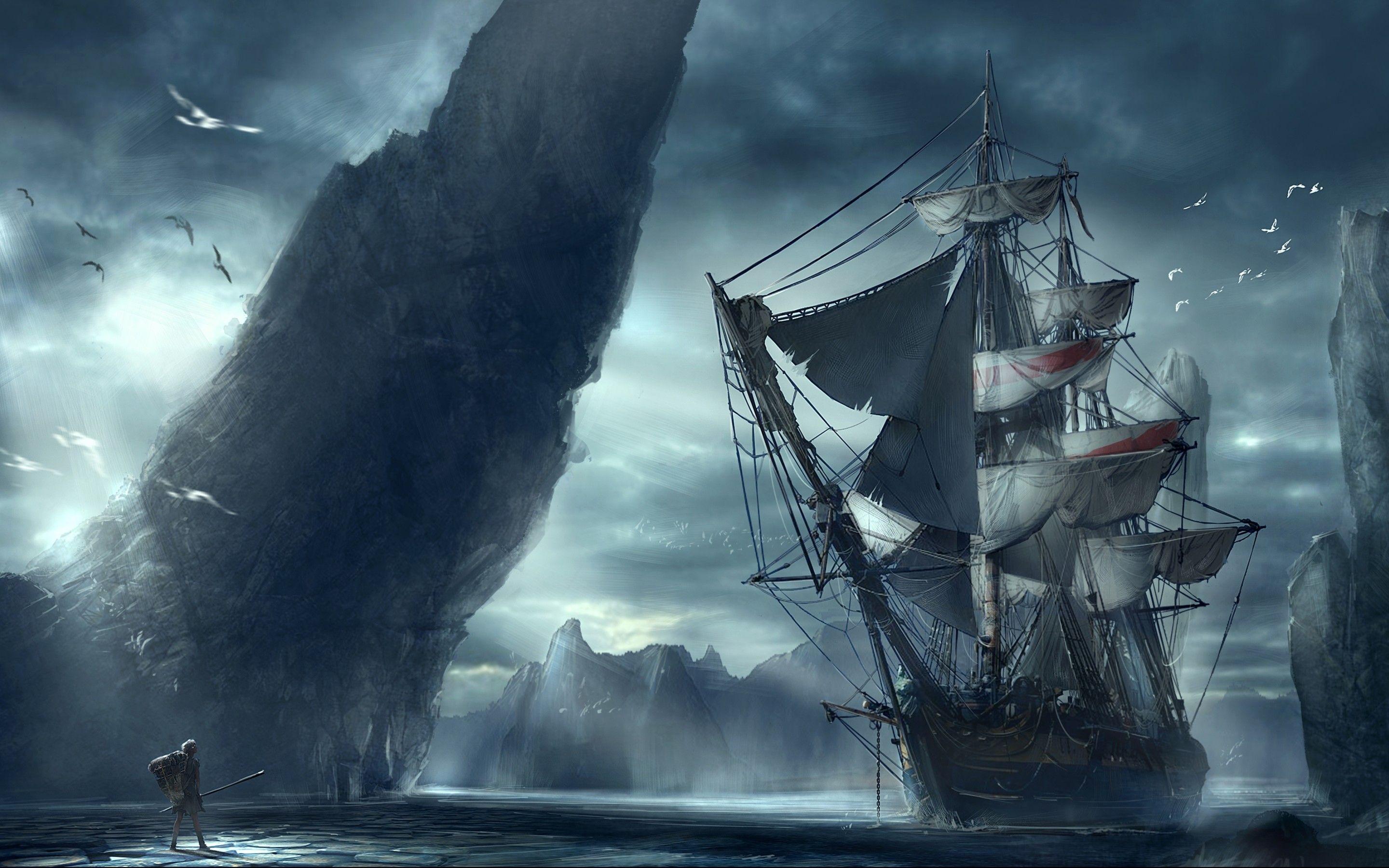 2880x1800 Pirate Ship Wallpaper HD