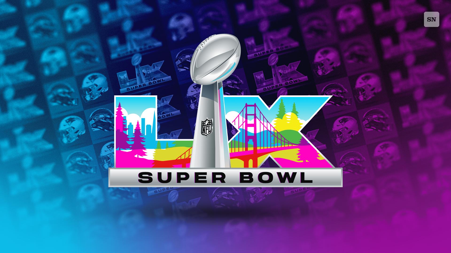 1920x1080 Printable Super Bowl squares grid for Patriots vs. Seahawks in 2026